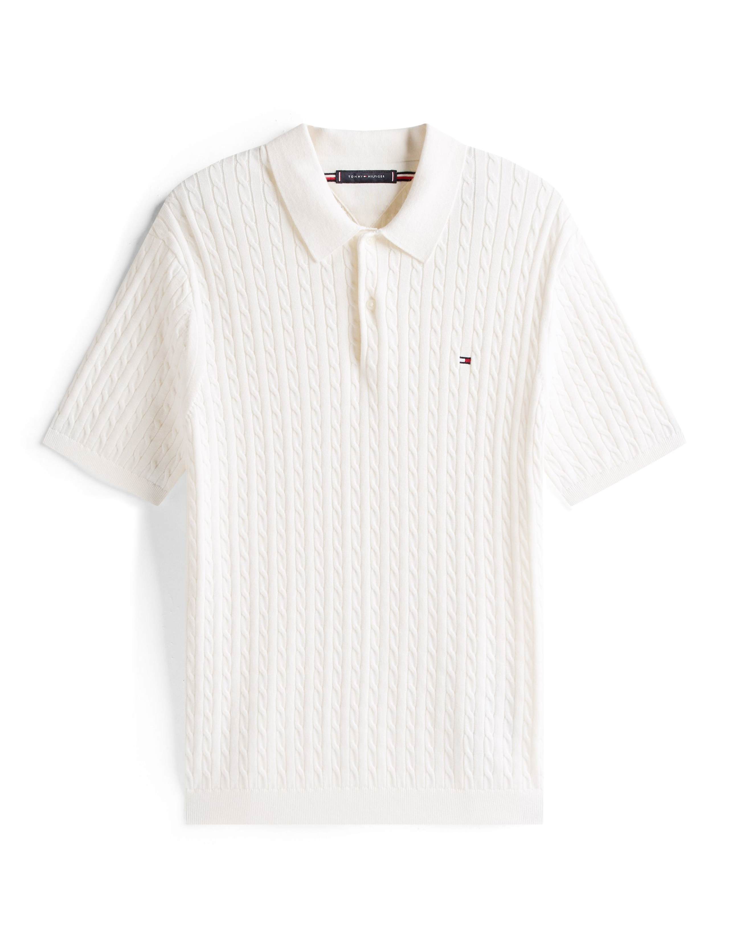 Pure Cotton Cable Knit Polo Shirt 2 of 4