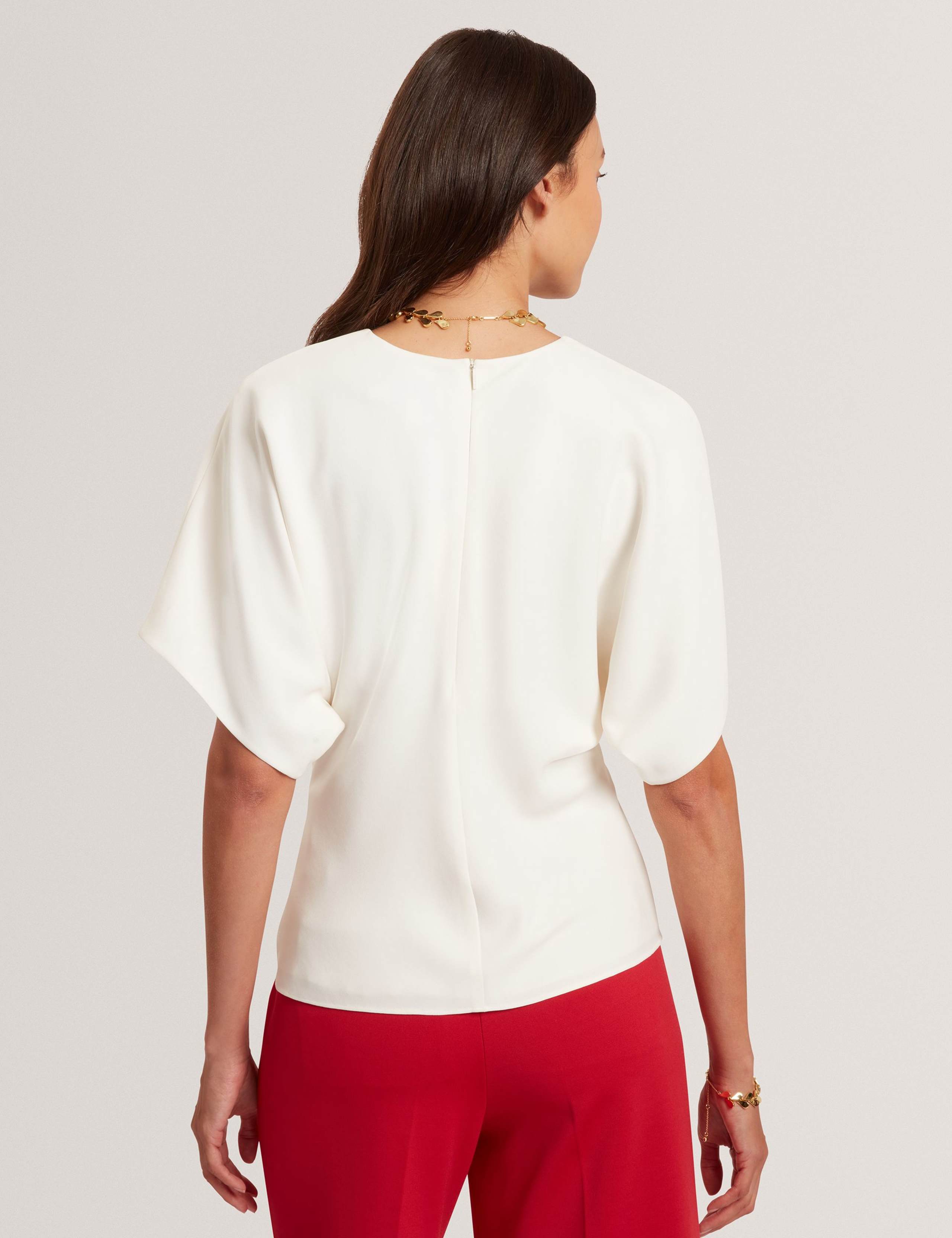 Crepe Crew Neck Waisted Top 4 of 4