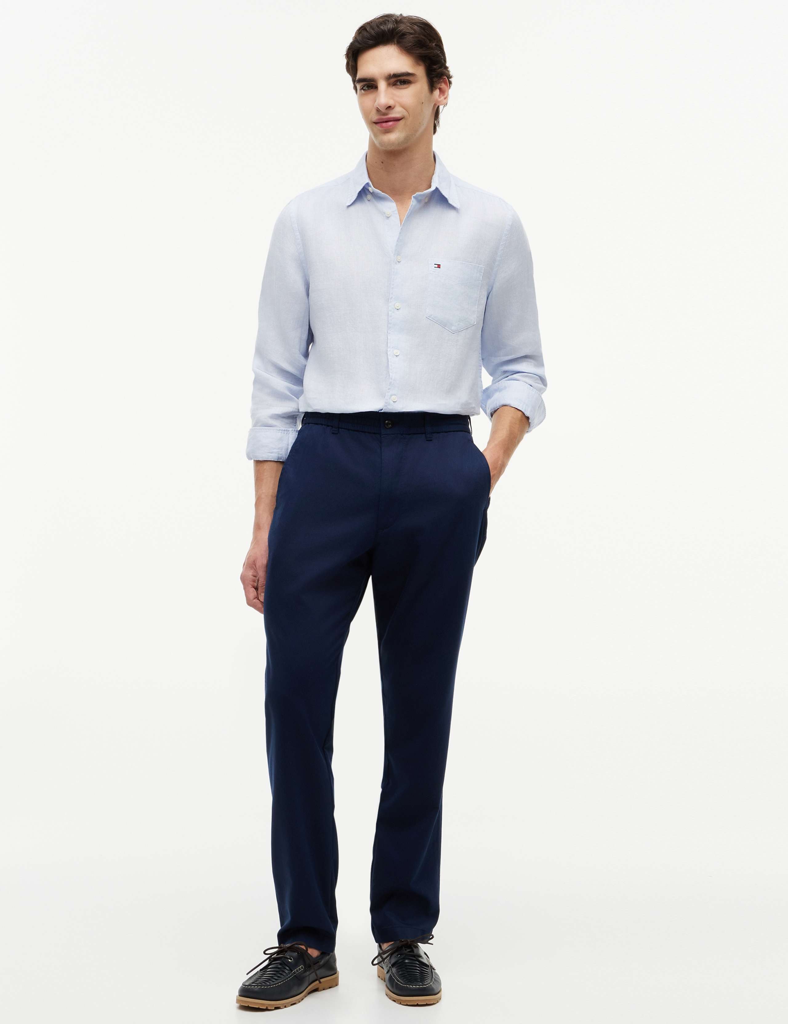Dover Lyocell Rich Elasticated Waist Chinos 3 of 5