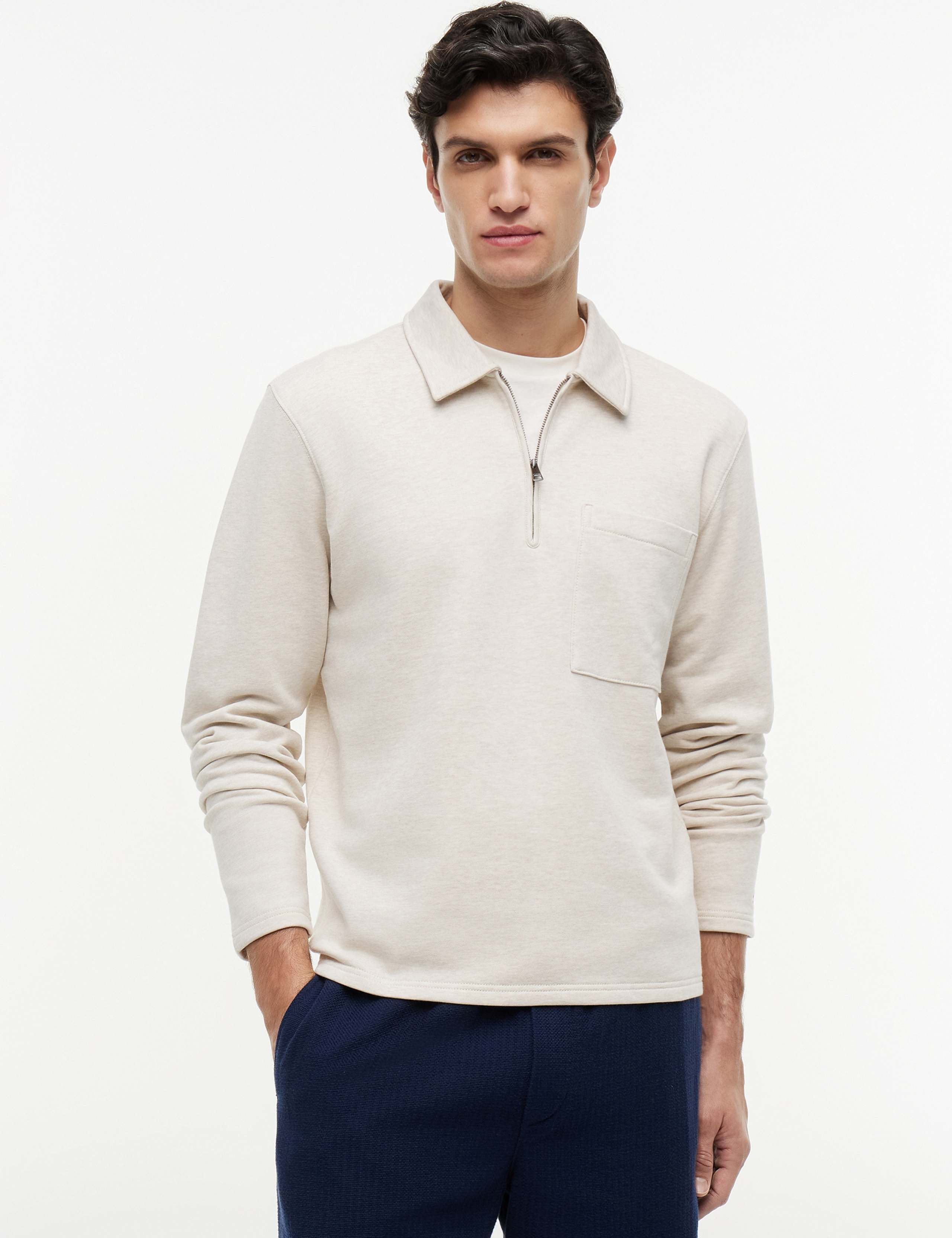 Essential Pure Cotton Half Zip Sweatshirt 1 of 5