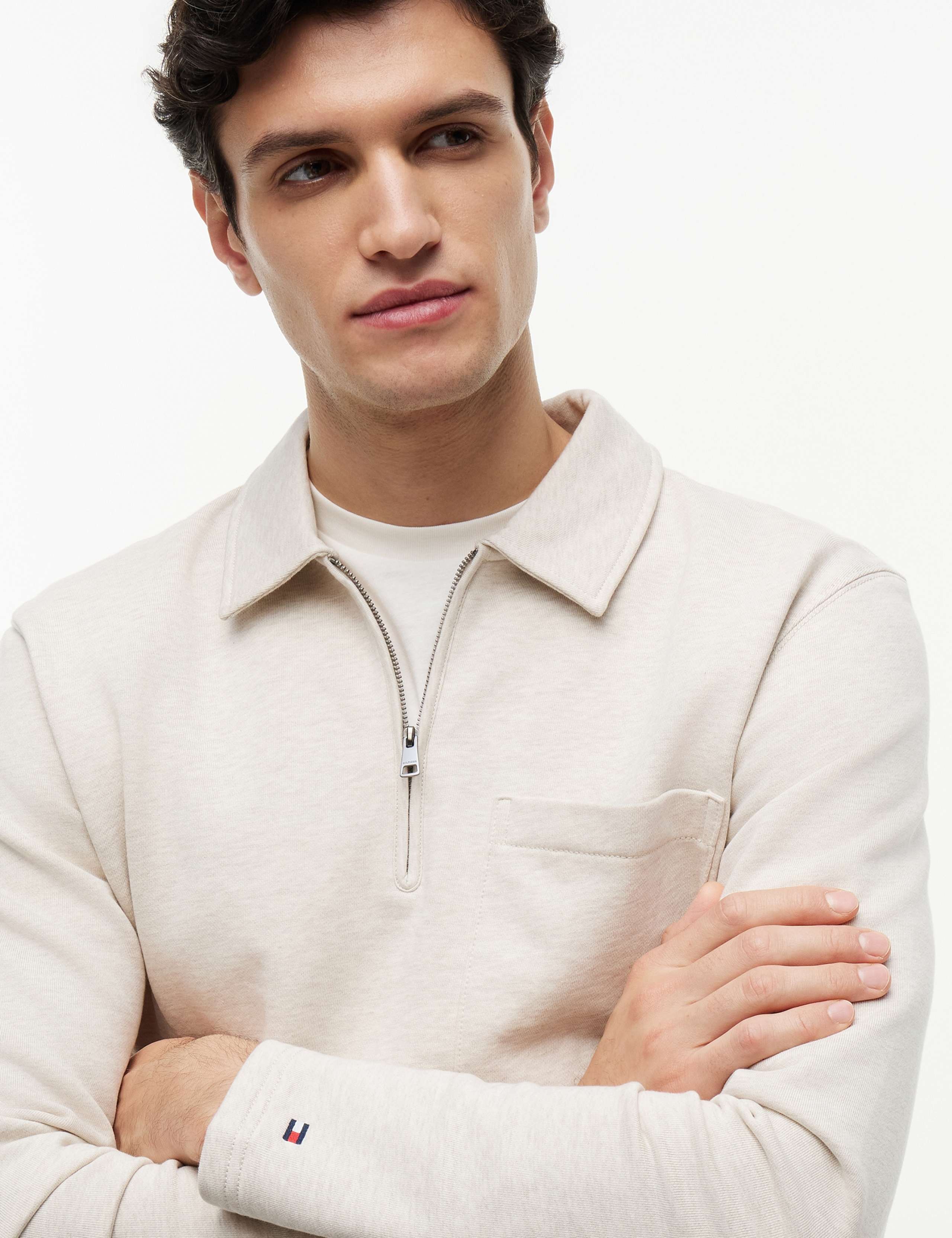 Essential Pure Cotton Half Zip Sweatshirt 3 of 5