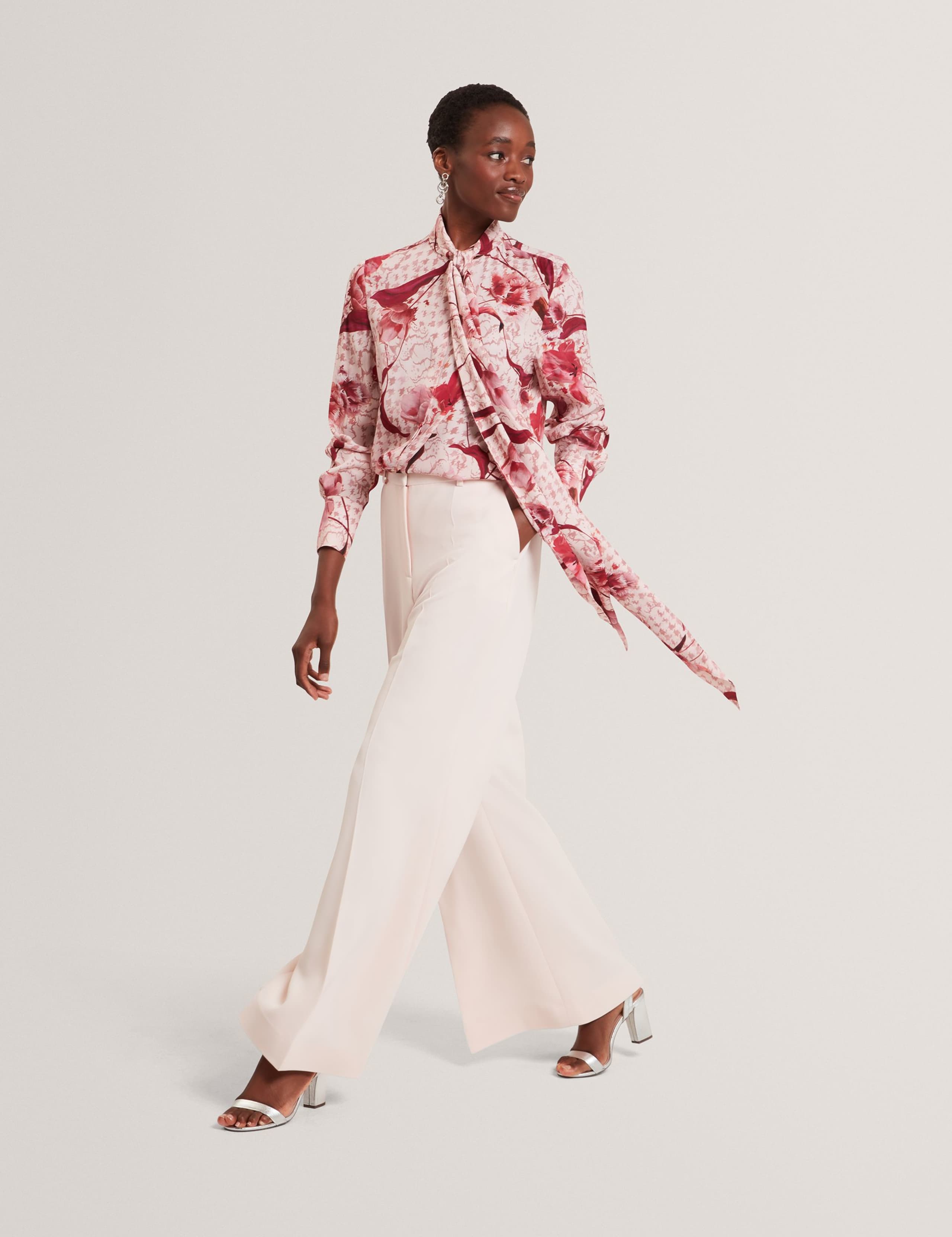 Floral Tie Neck Shirt 2 of 4