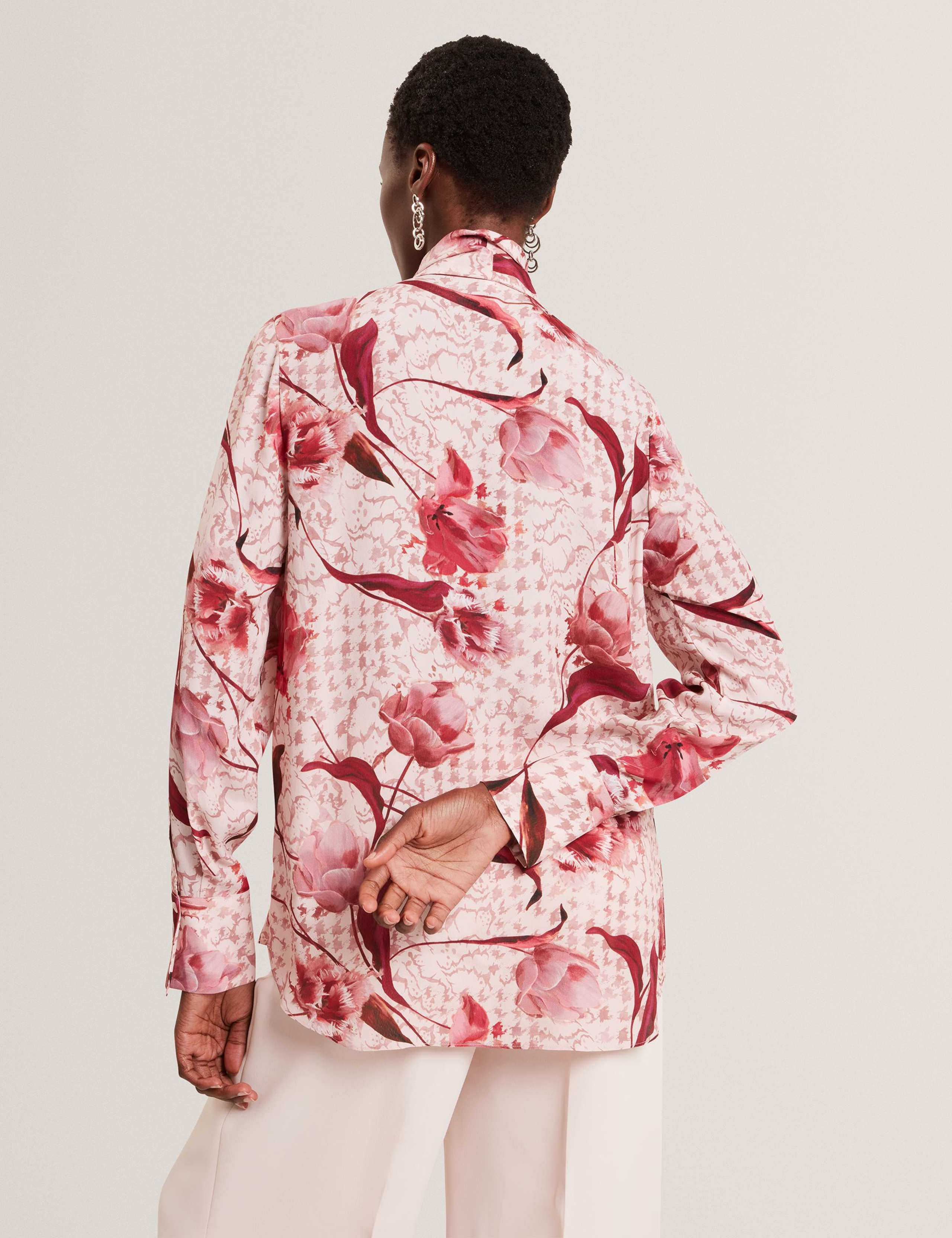 Floral Tie Neck Shirt 4 of 4