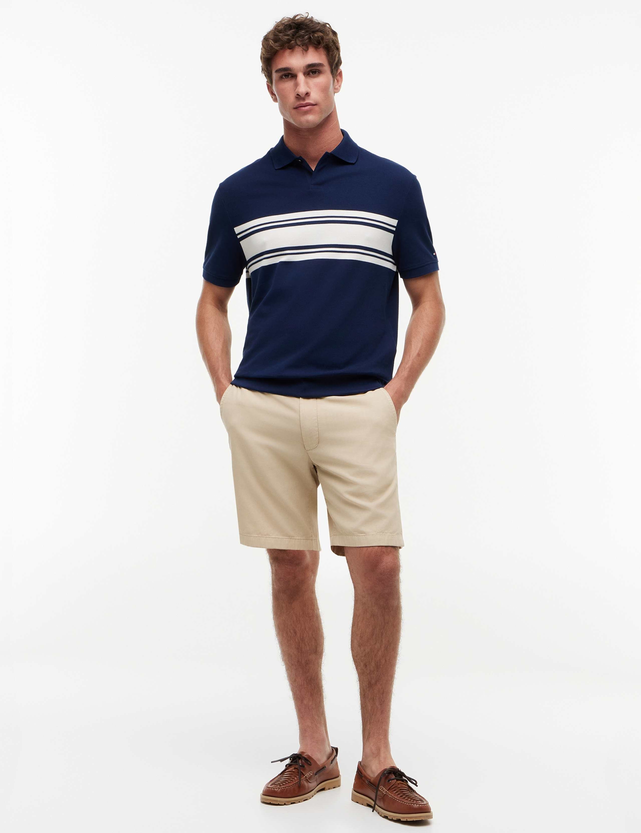 Pure Cotton Pique Striped Polo Shirt 3 of 5