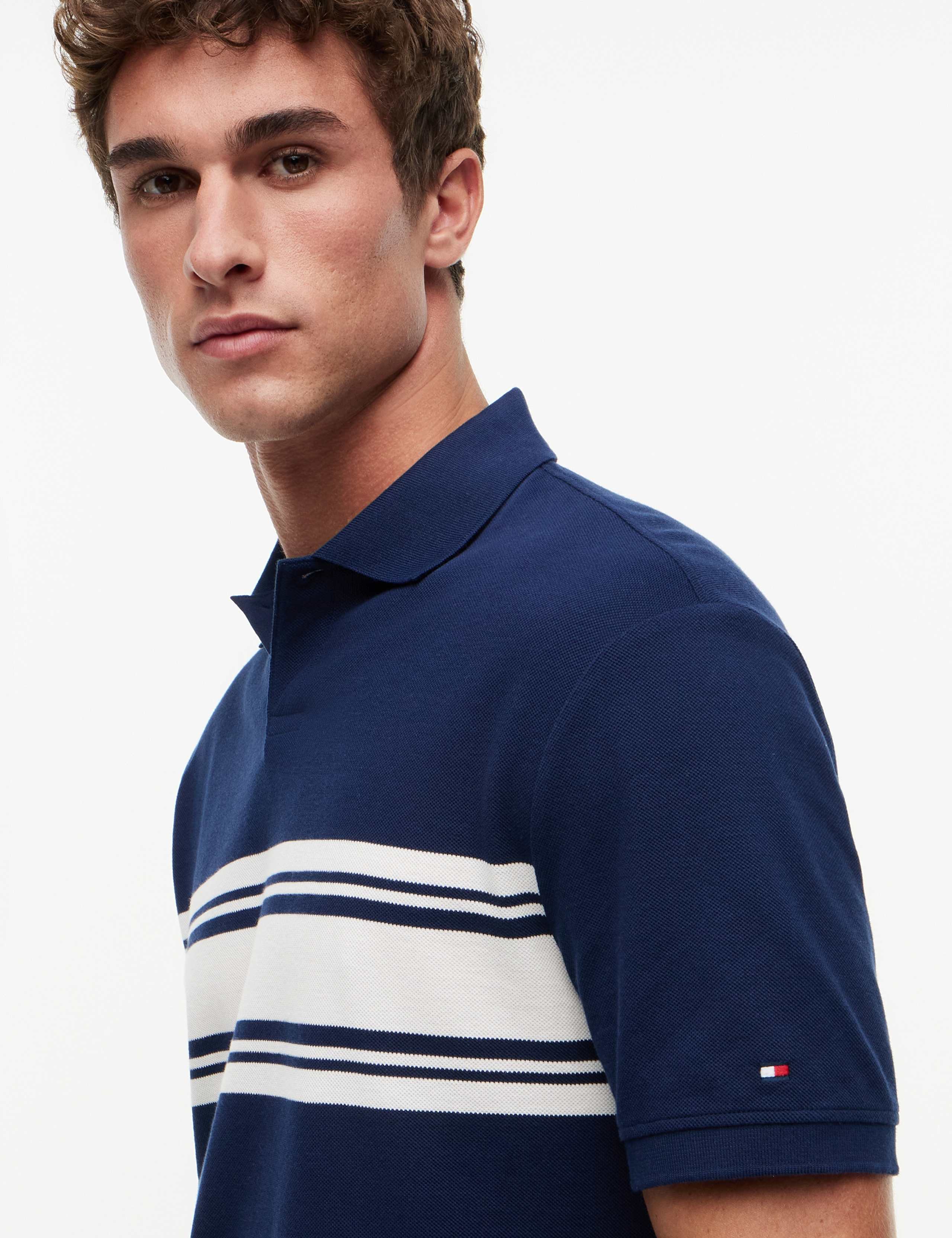 Pure Cotton Pique Striped Polo Shirt 4 of 5