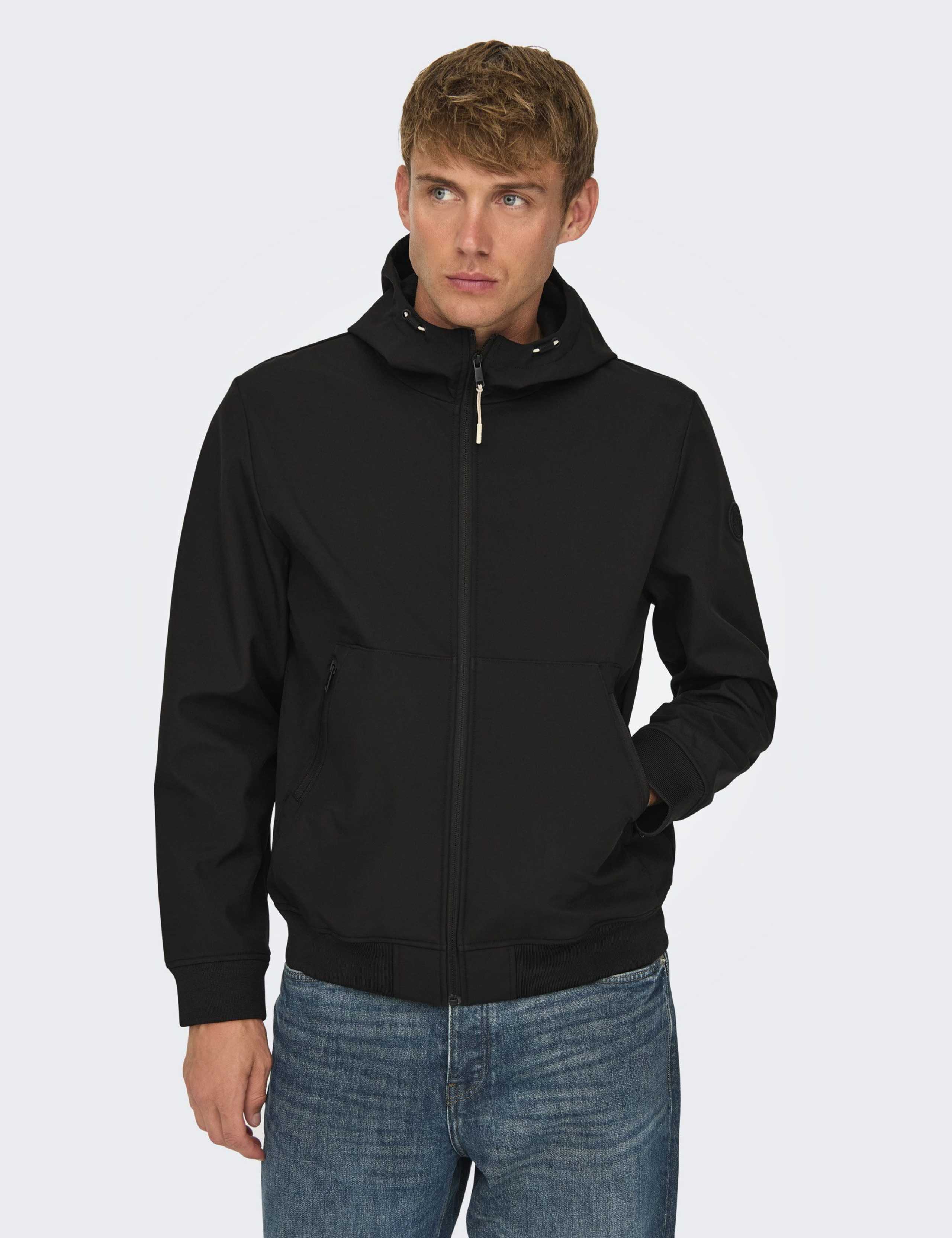 Hooded Softshell Bomber Jacket 1 of 7