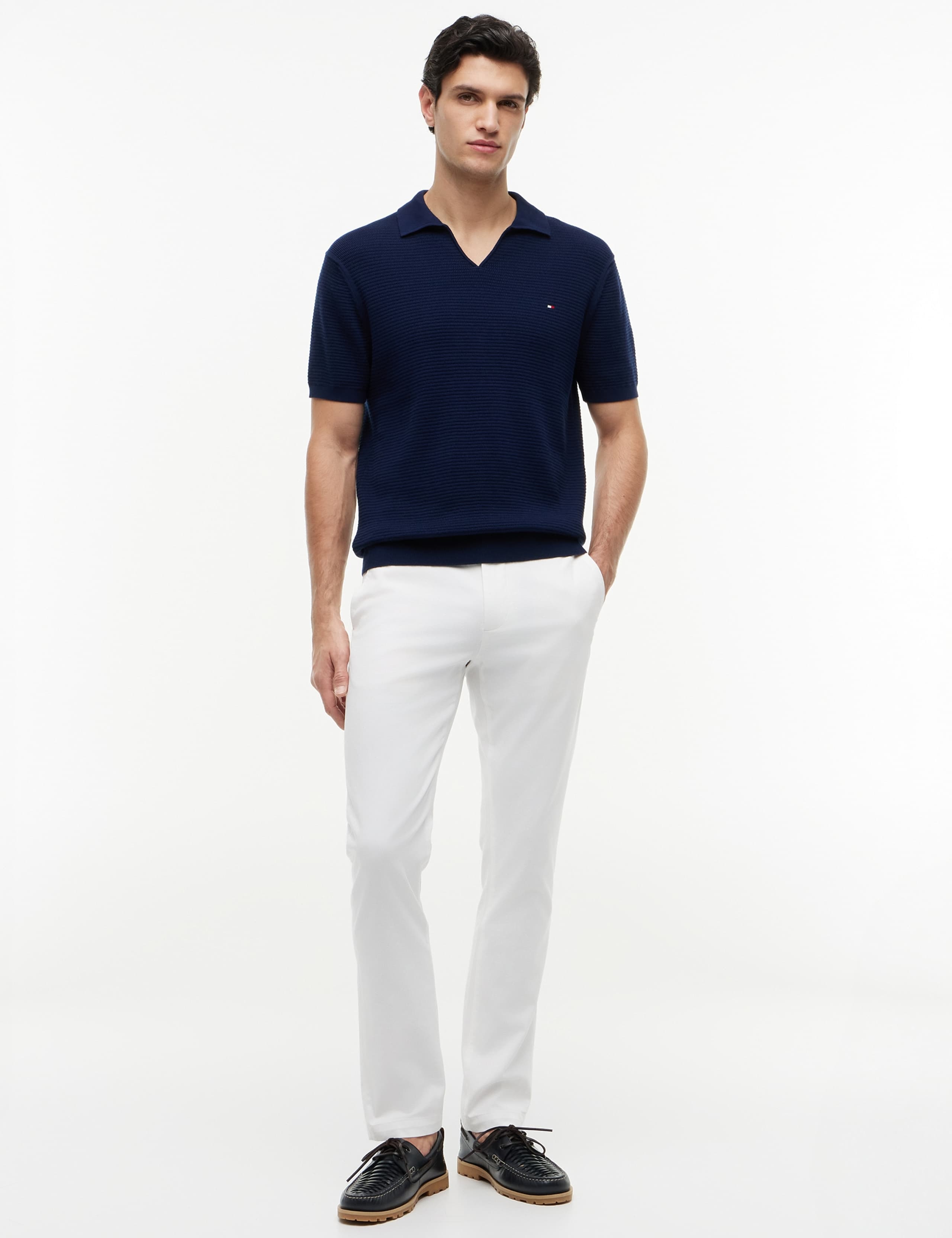 Pure Cotton Textured Knitted Polo Shirt 4 of 5