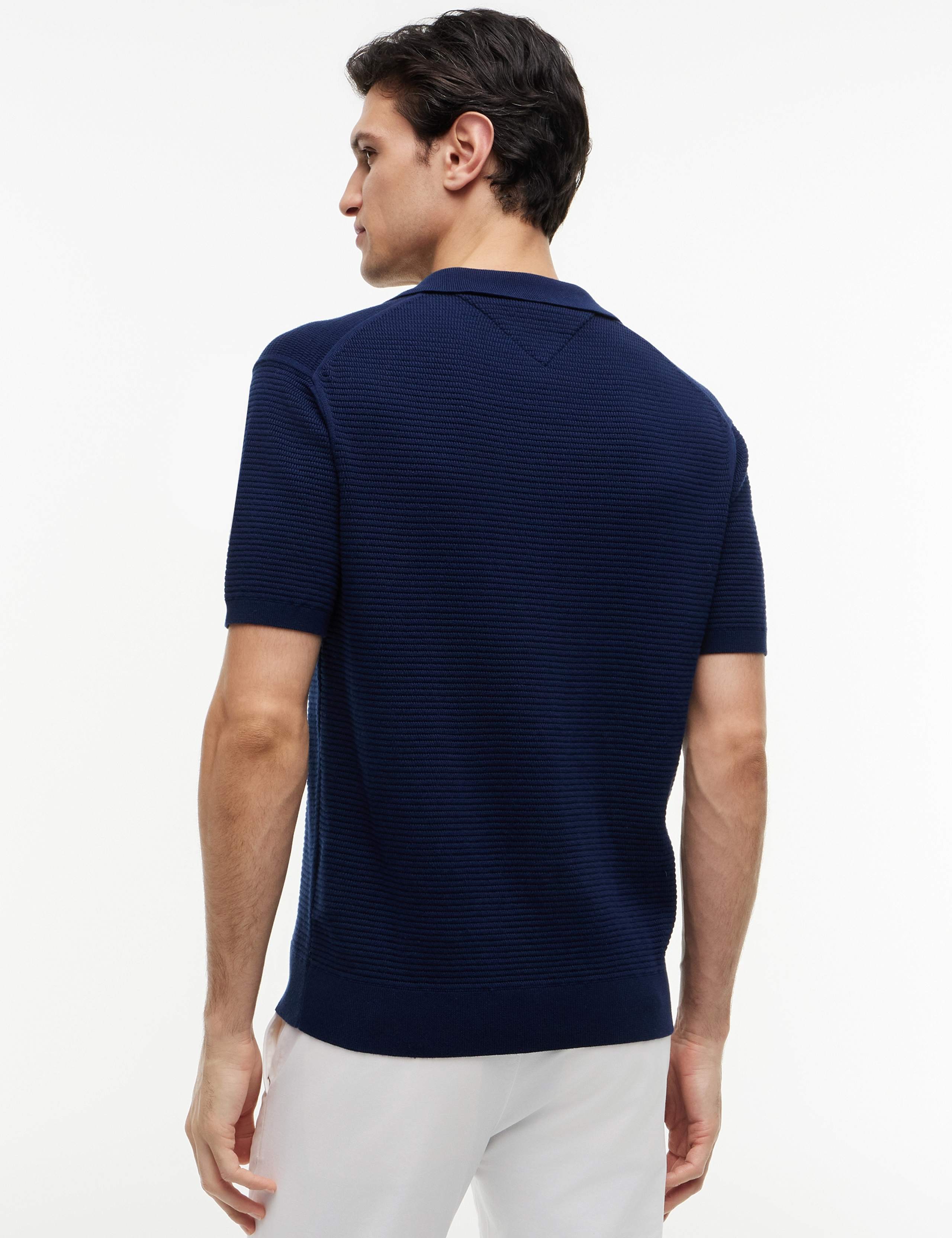 Pure Cotton Textured Knitted Polo Shirt 5 of 5