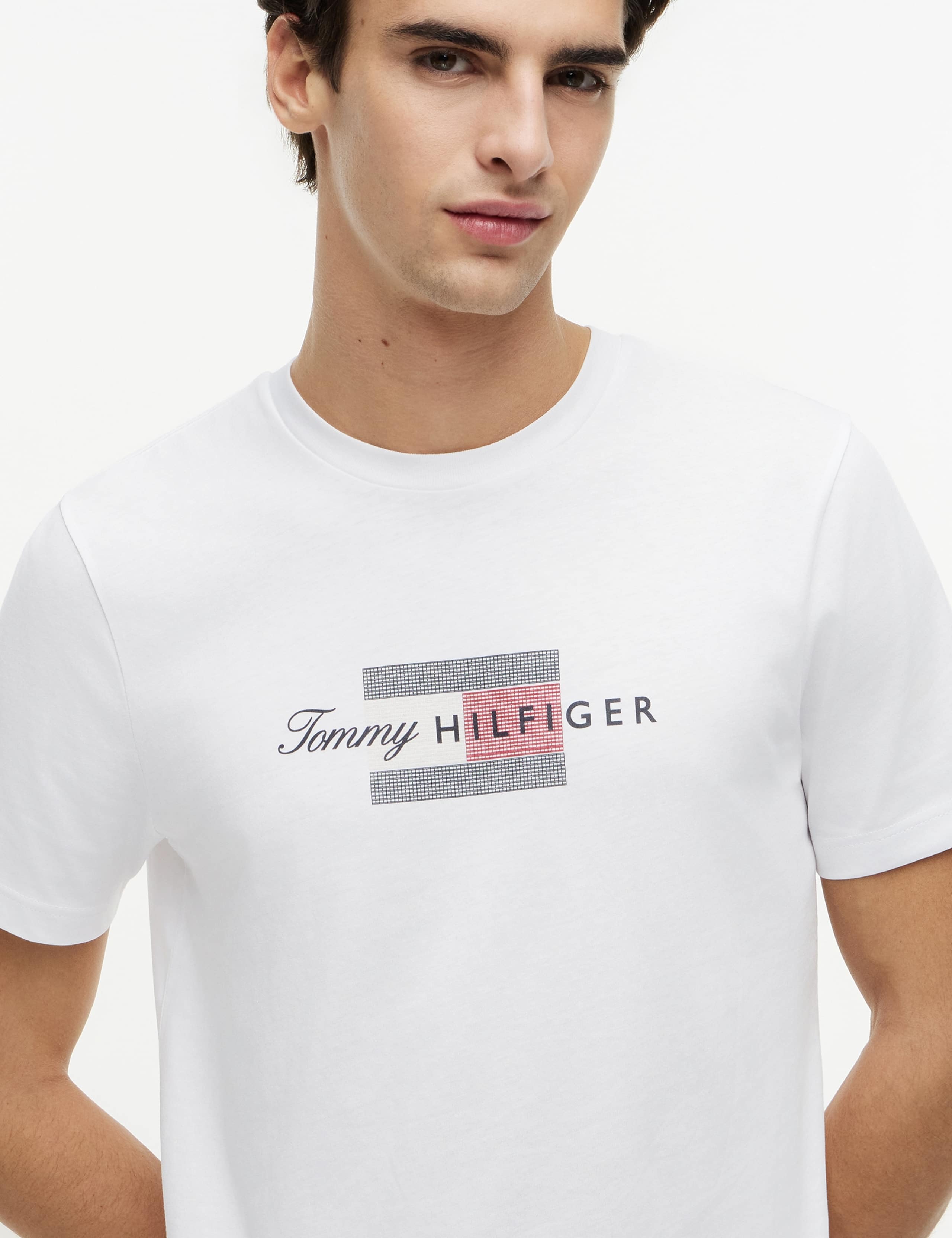 Pure Cotton Script Flag Crew Neck T-Shirt 4 of 5