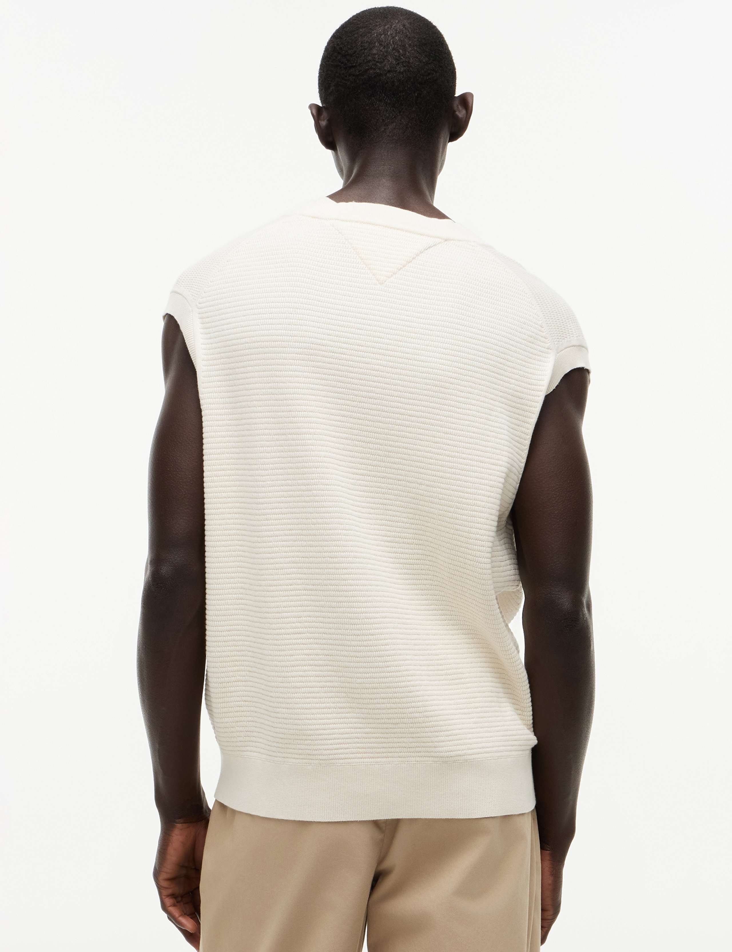 Pure Cotton Textured V-Neck Knitted Vest 5 of 5