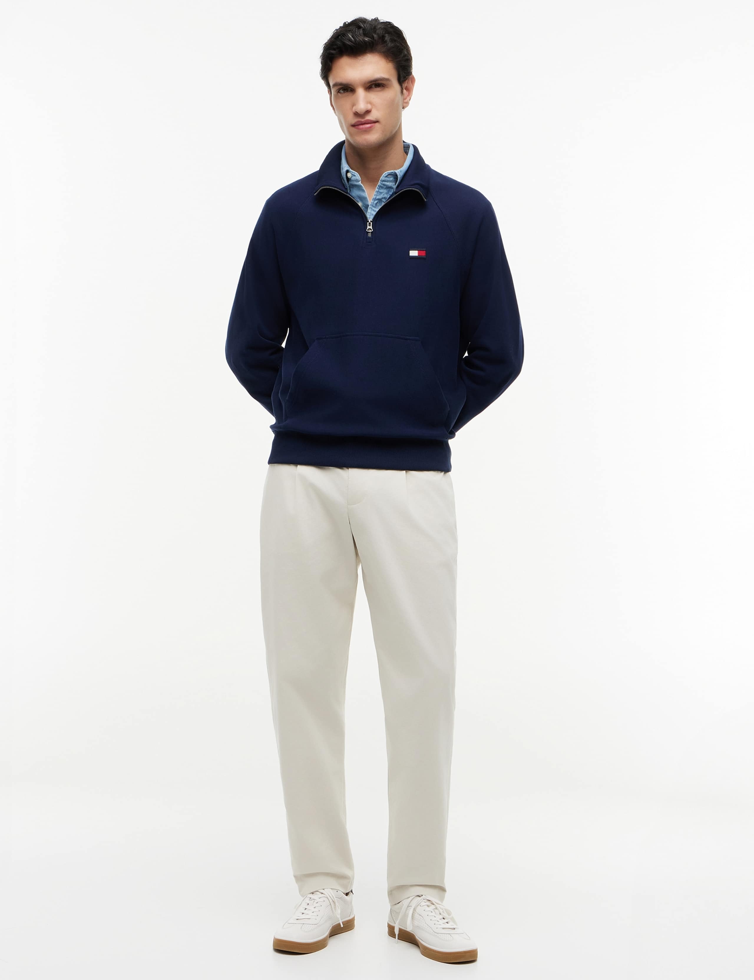 Elevated Pure Cotton Half Zip Sweatshirt 4 of 5
