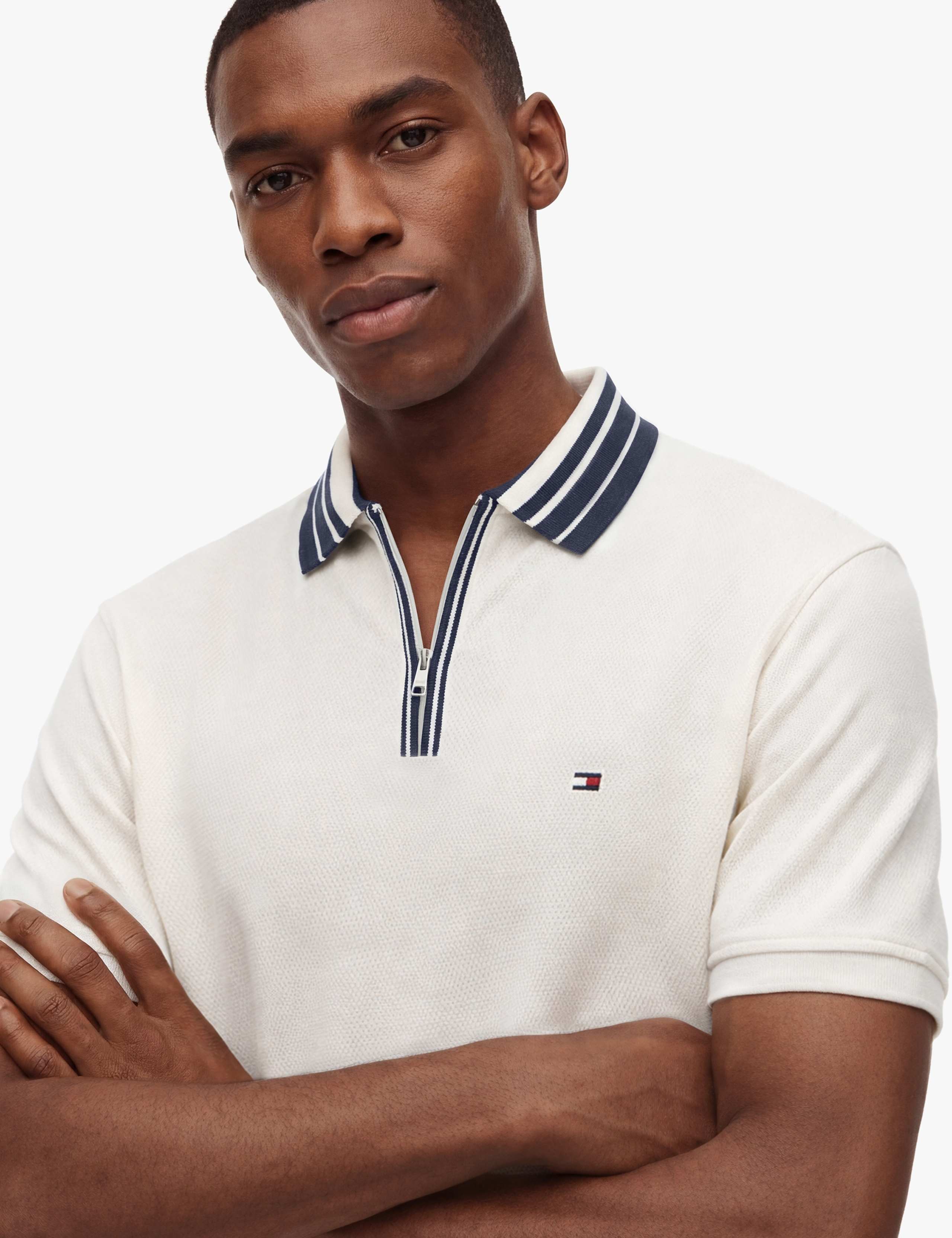 Regular Fit Textured Zip Polo Shirt 5 of 6