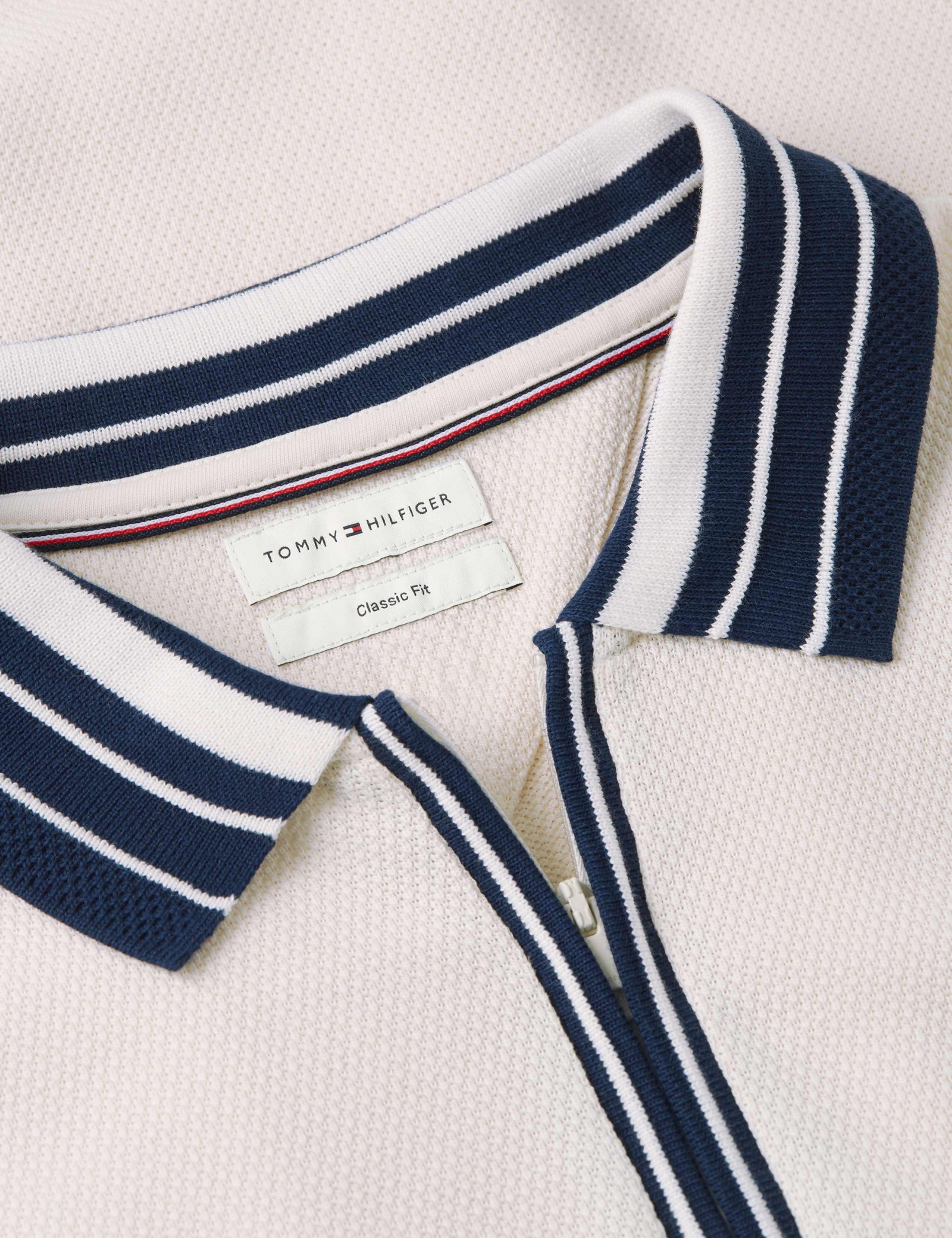 Classic Pure Cotton Half Zip Polo Shirt 6 of 6