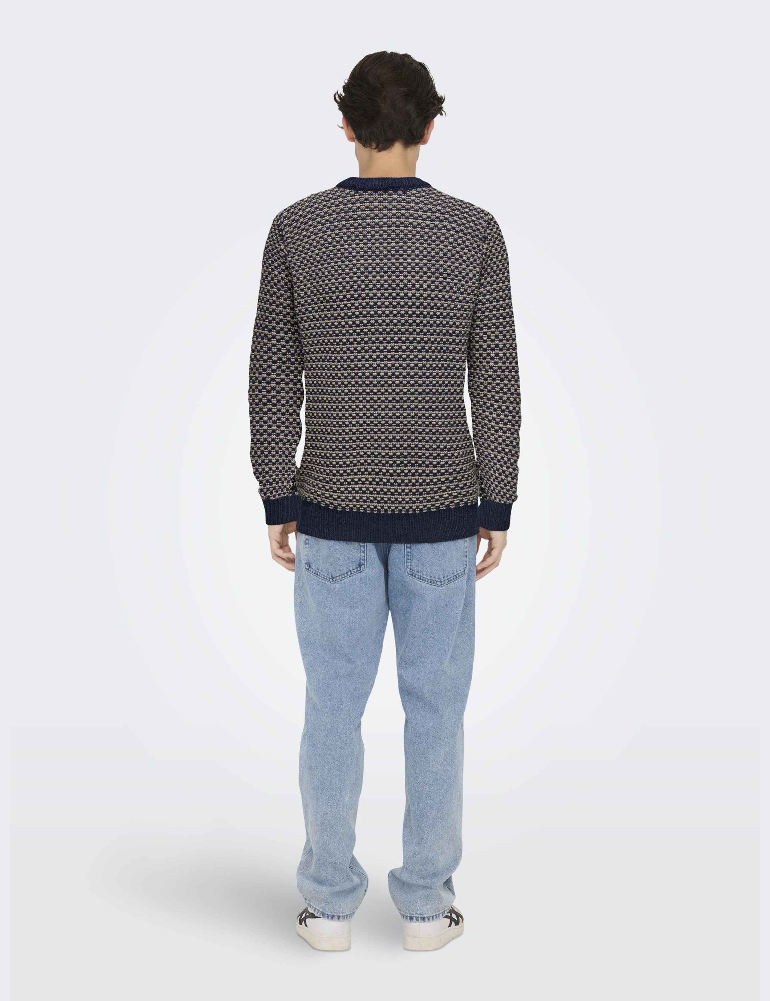 Cotton Rich Textured Crew Neck Jumper 4 of 4