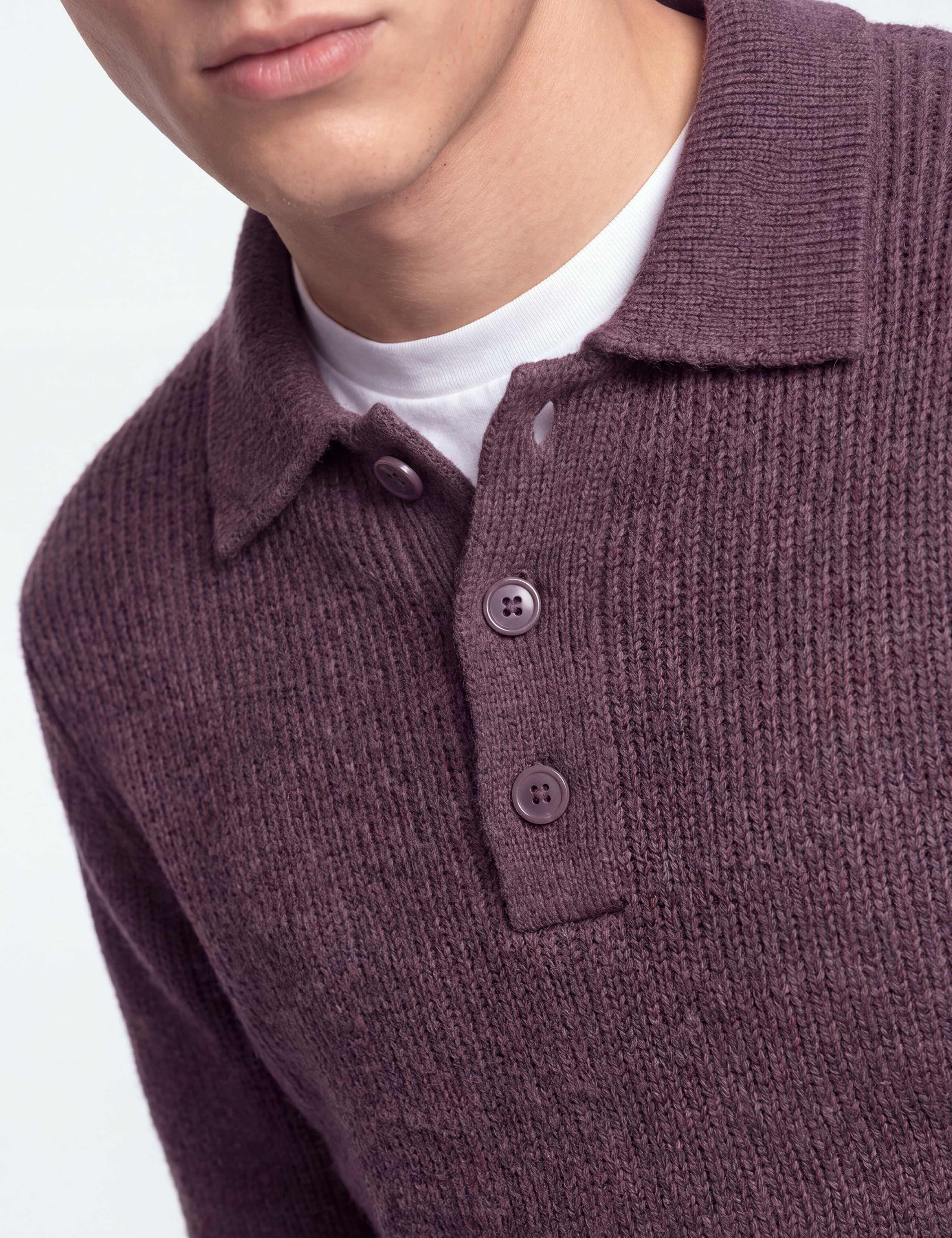 Cotton Rich Knitted Long Sleeve Polo Shirt 3 of 7