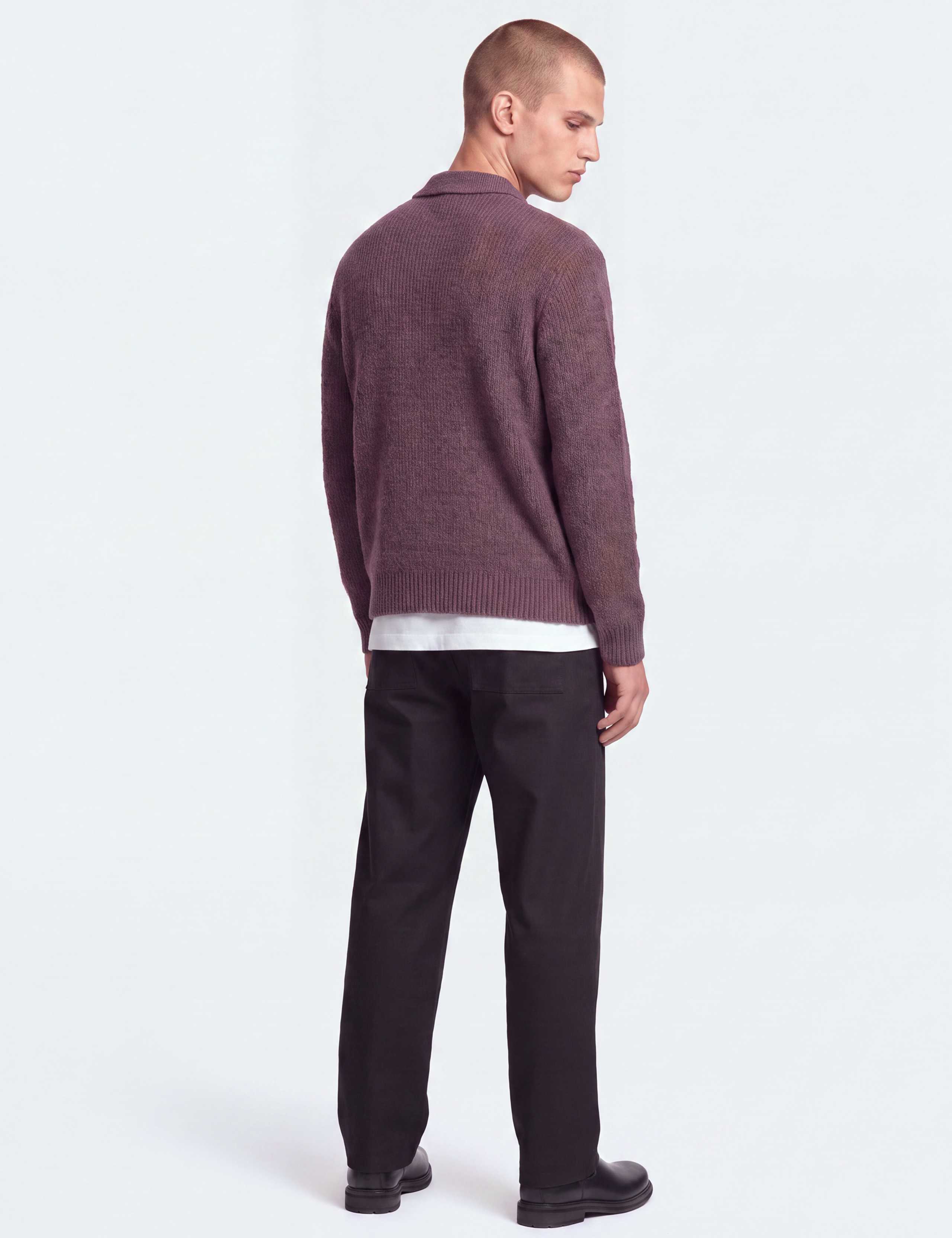 Cotton Rich Knitted Long Sleeve Polo Shirt 5 of 7
