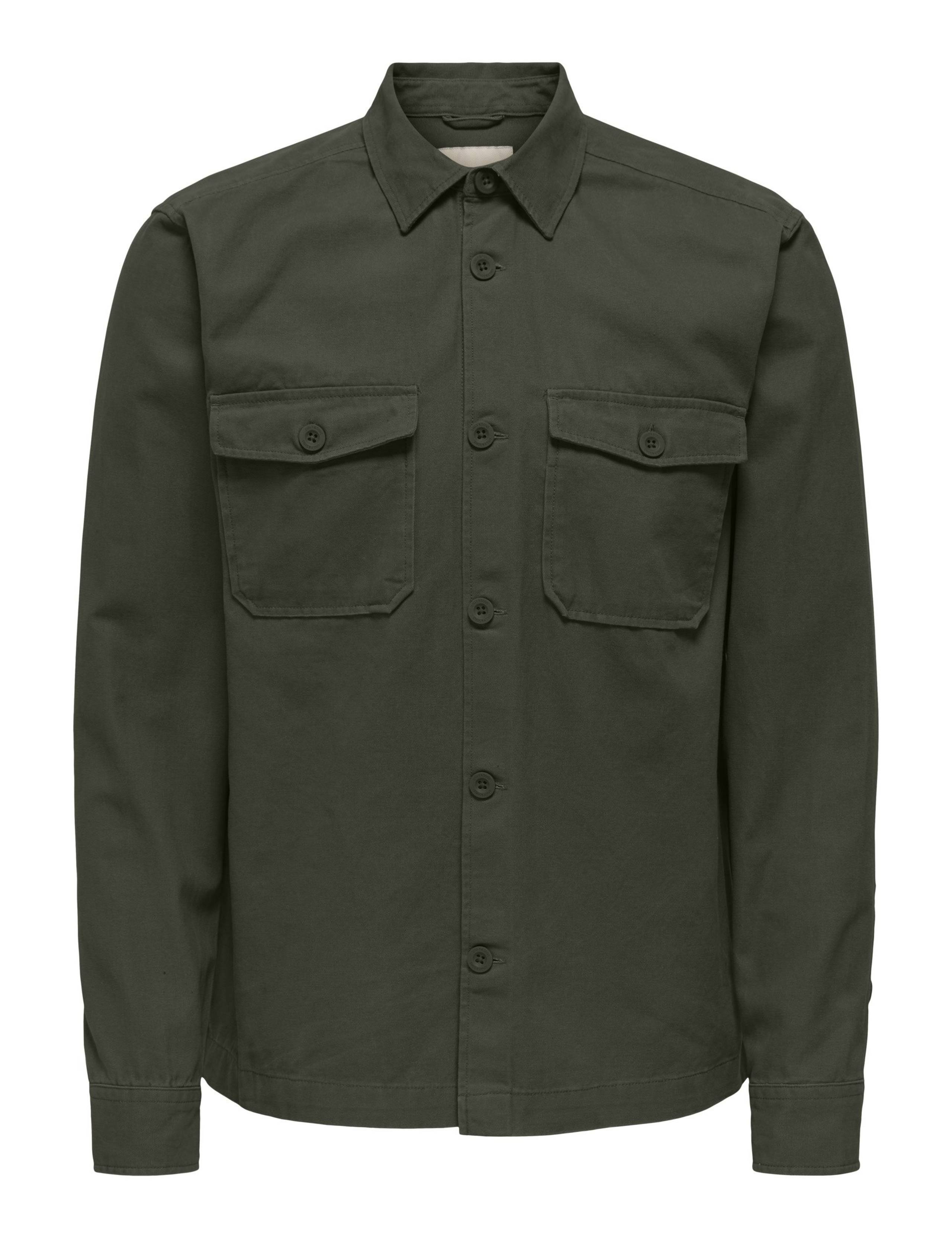 Regular Fit Pure Cotton Canvas Overshirt 1 of 2