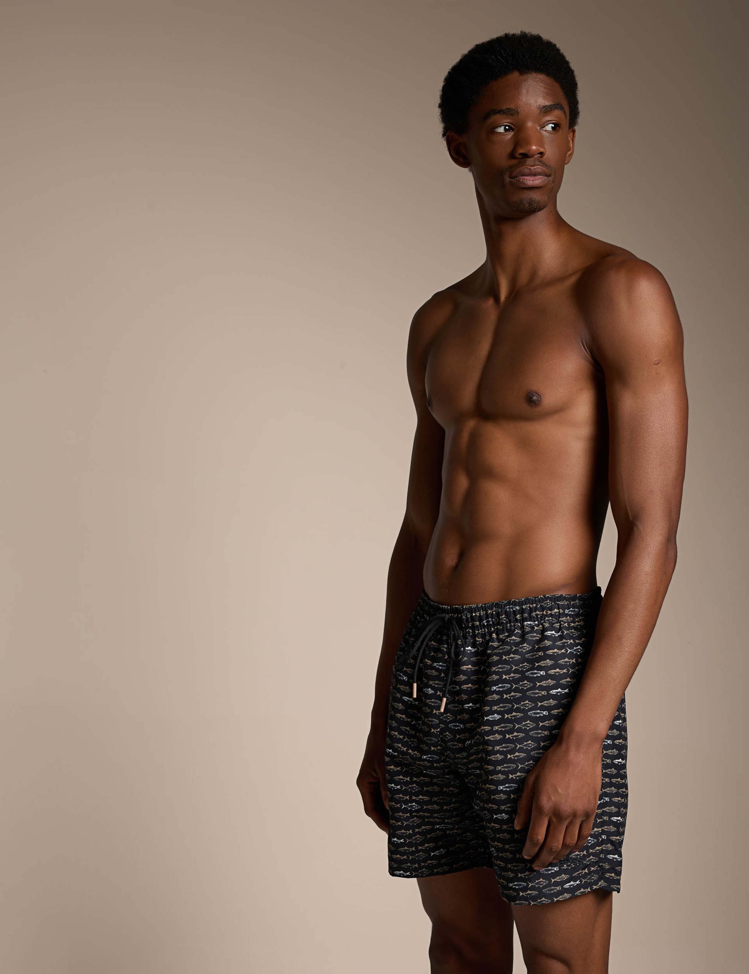 Danio Fish Print Pocketed Swim Shorts 2 of 5