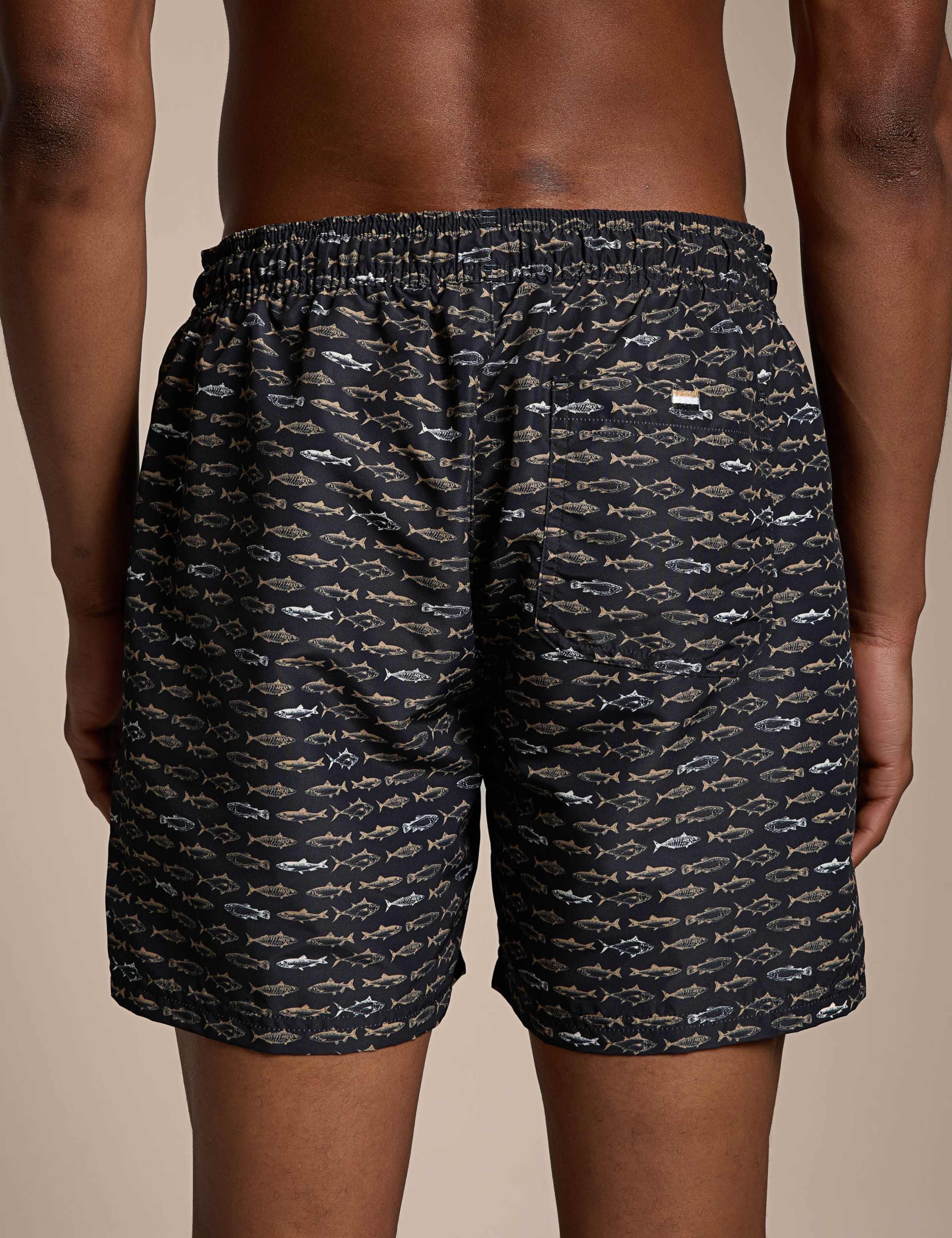 Danio Fish Print Pocketed Swim Shorts 3 of 5