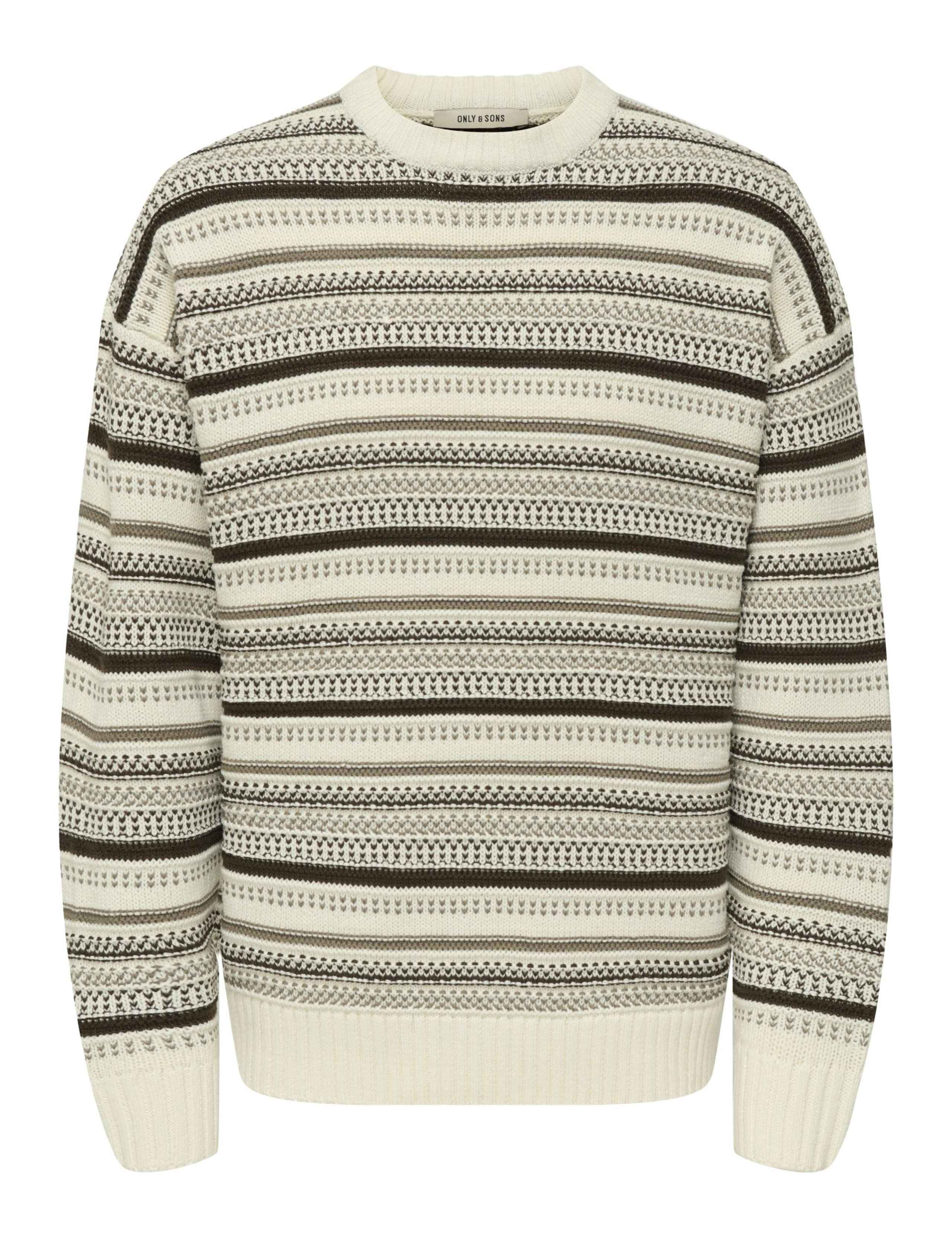 Cotton Rich Striped Crew Neck Jumper 1 of 2
