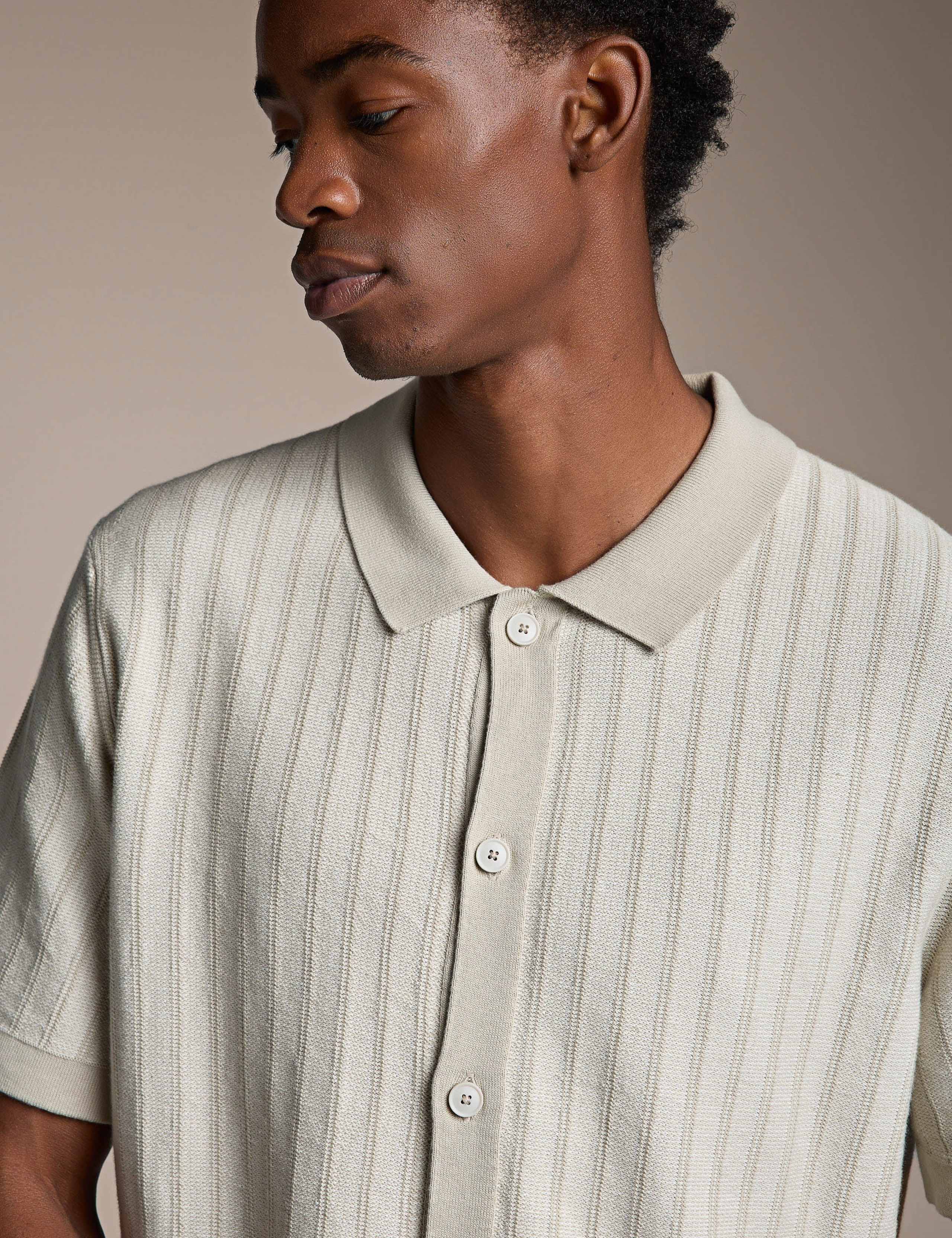 Pure Cotton Striped Knitted Polo Shirt 2 of 4