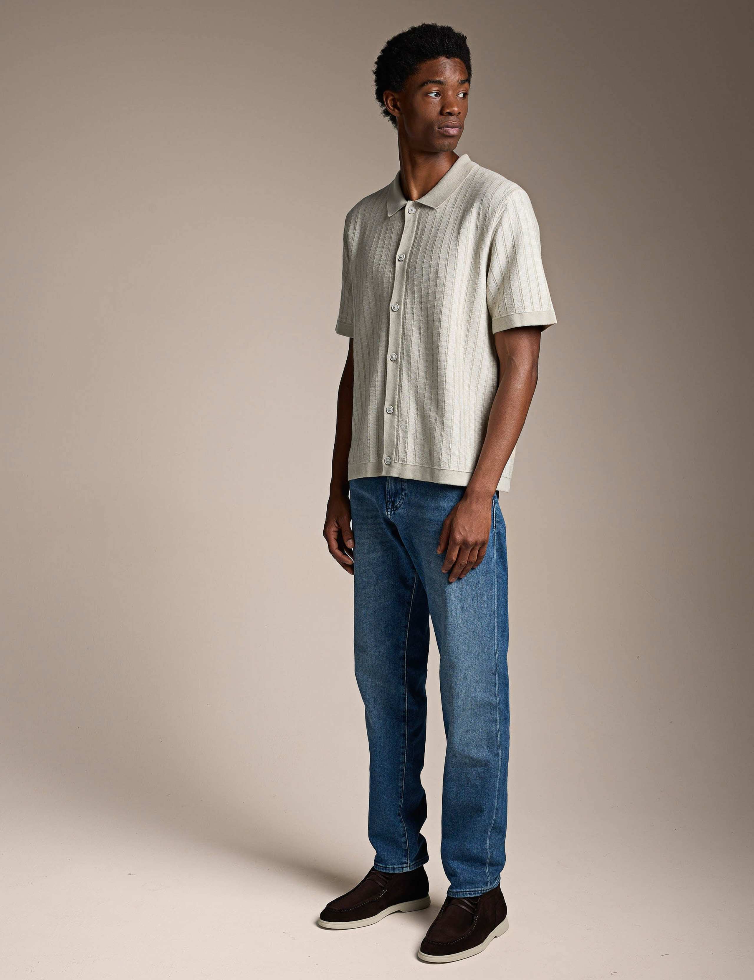 Pure Cotton Striped Knitted Polo Shirt 3 of 4