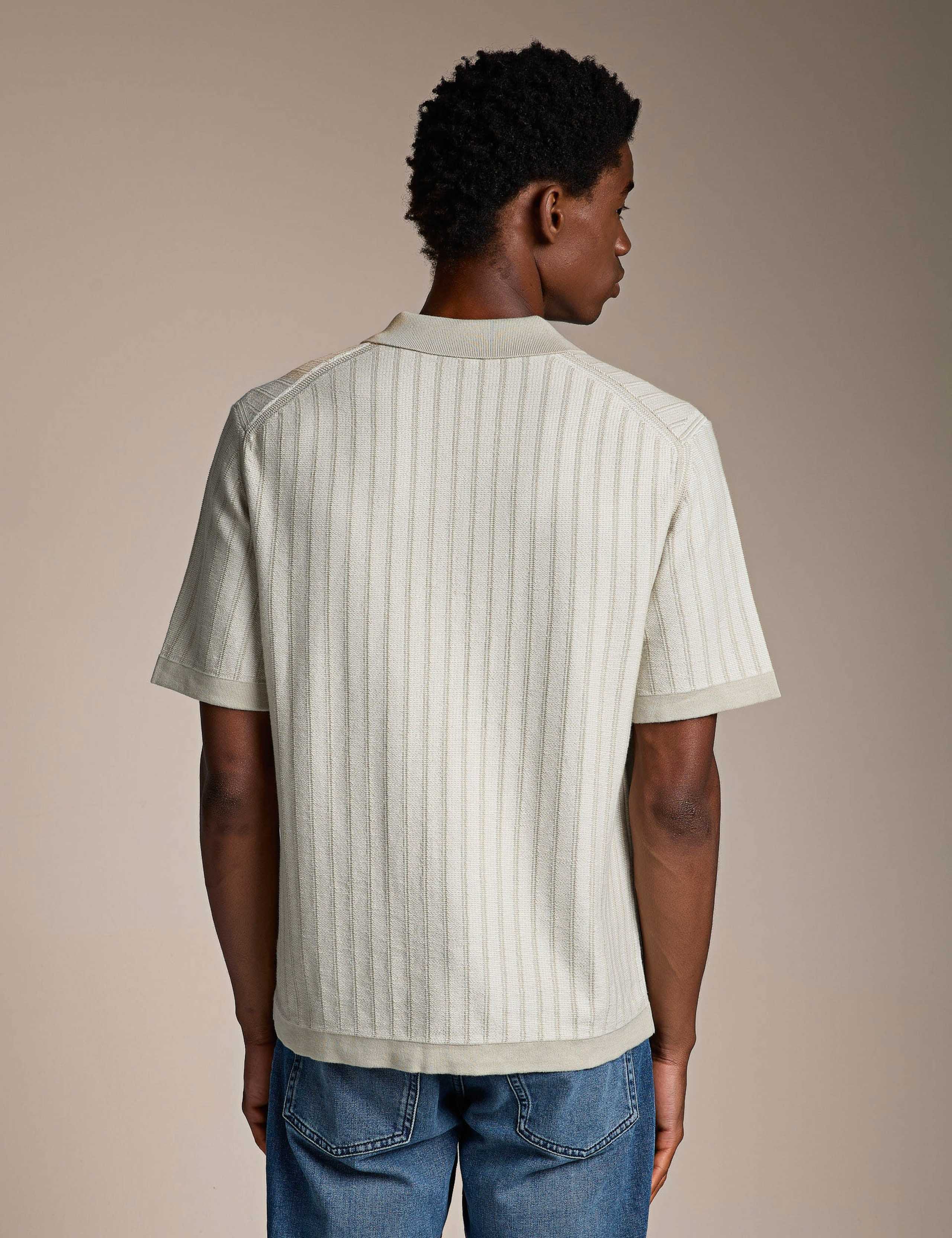 Pure Cotton Striped Knitted Polo Shirt 4 of 4