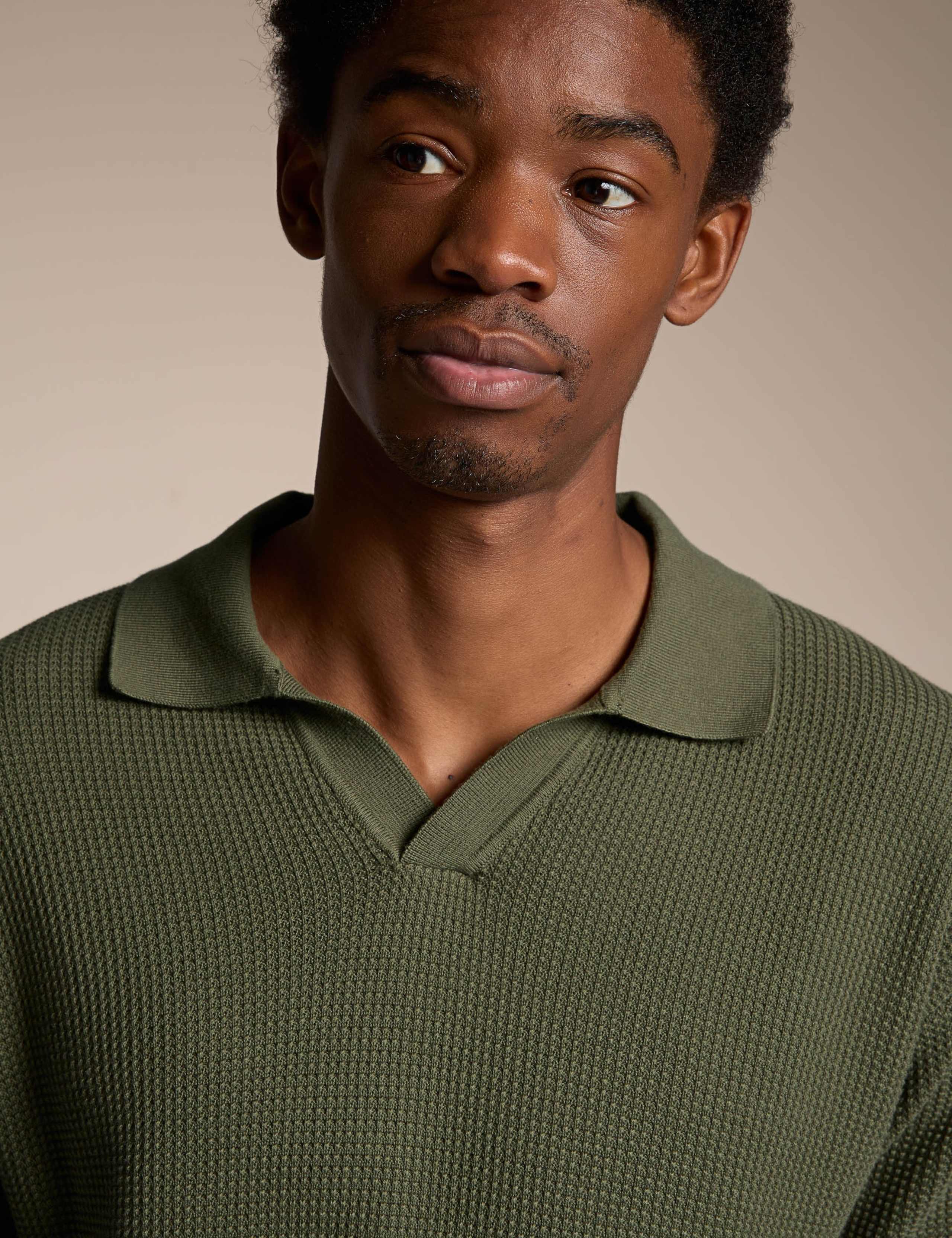 Pure Cotton Knitted Polo Shirt 2 of 4