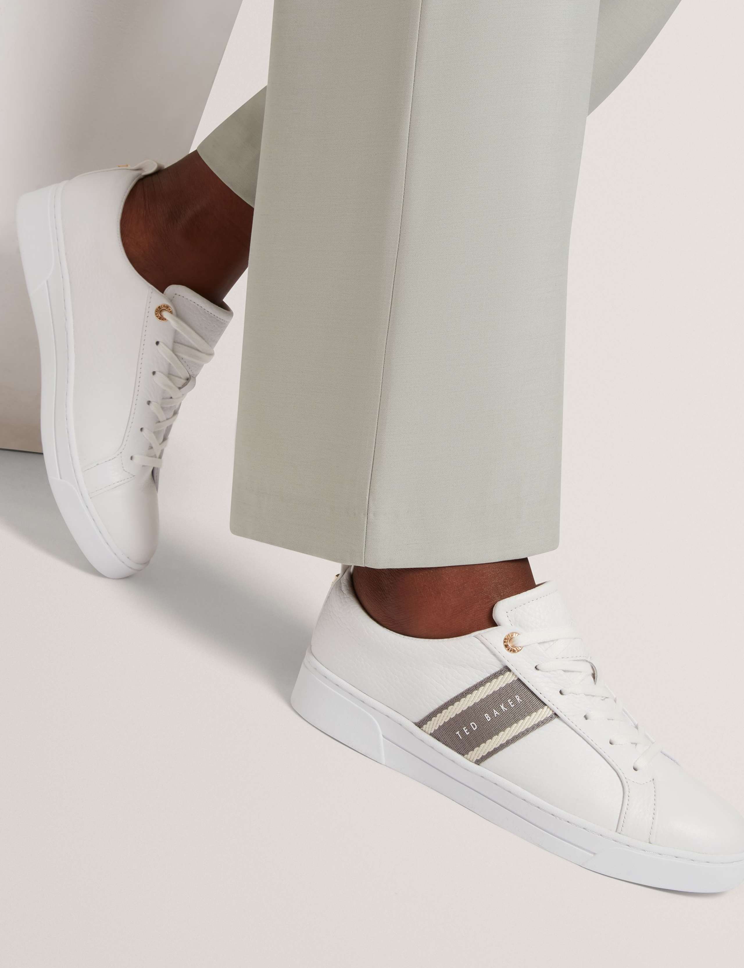 Leather Webbing Side Detail Trainers 2 of 4