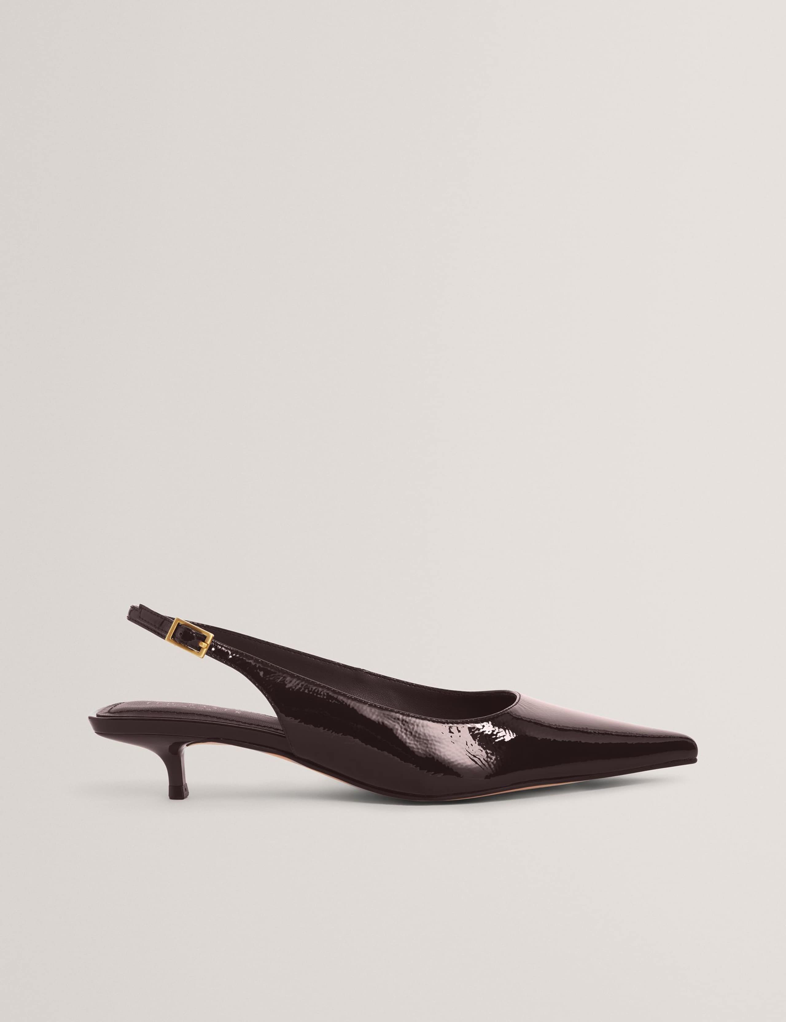 Patent Kitten Heel Pointed Slingback Shoes 2 of 4