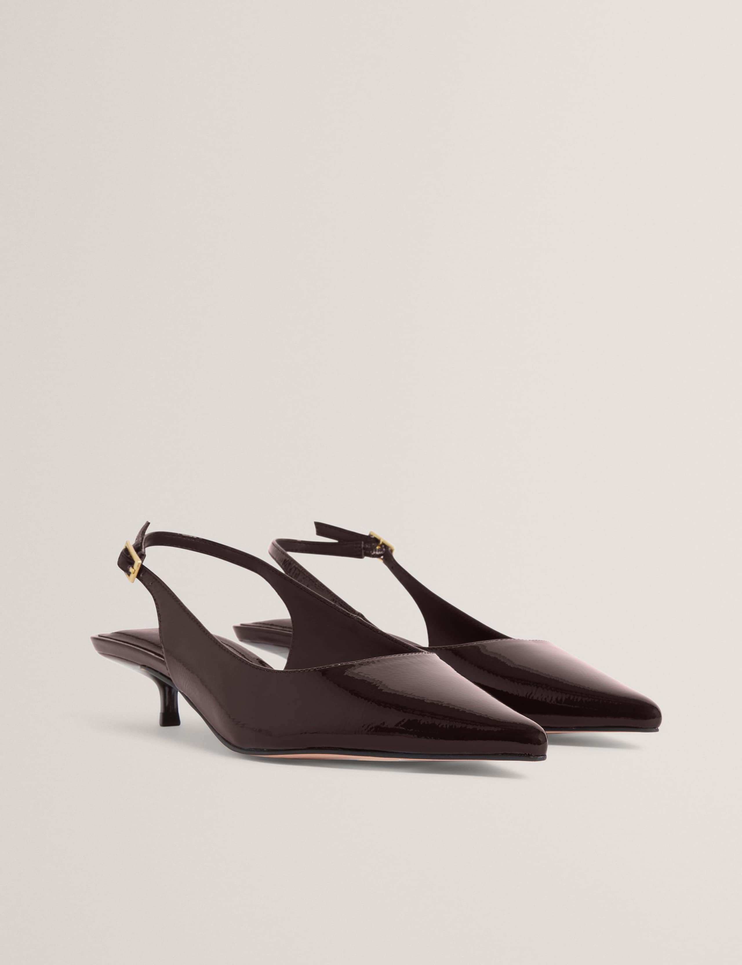 Patent Kitten Heel Pointed Slingback Shoes 3 of 4