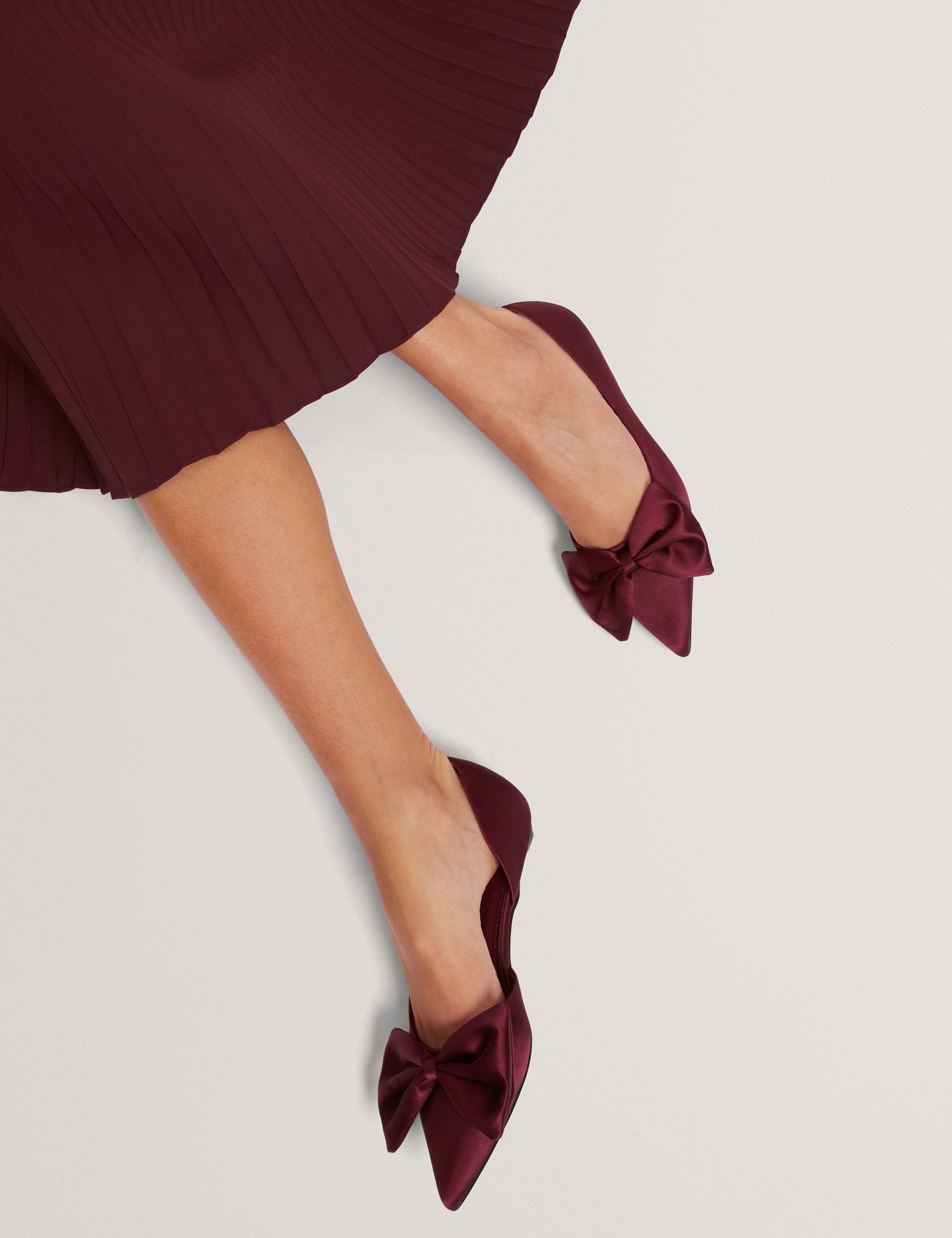 Satin Bow Detail Flat Pointed Shoes 4 of 4