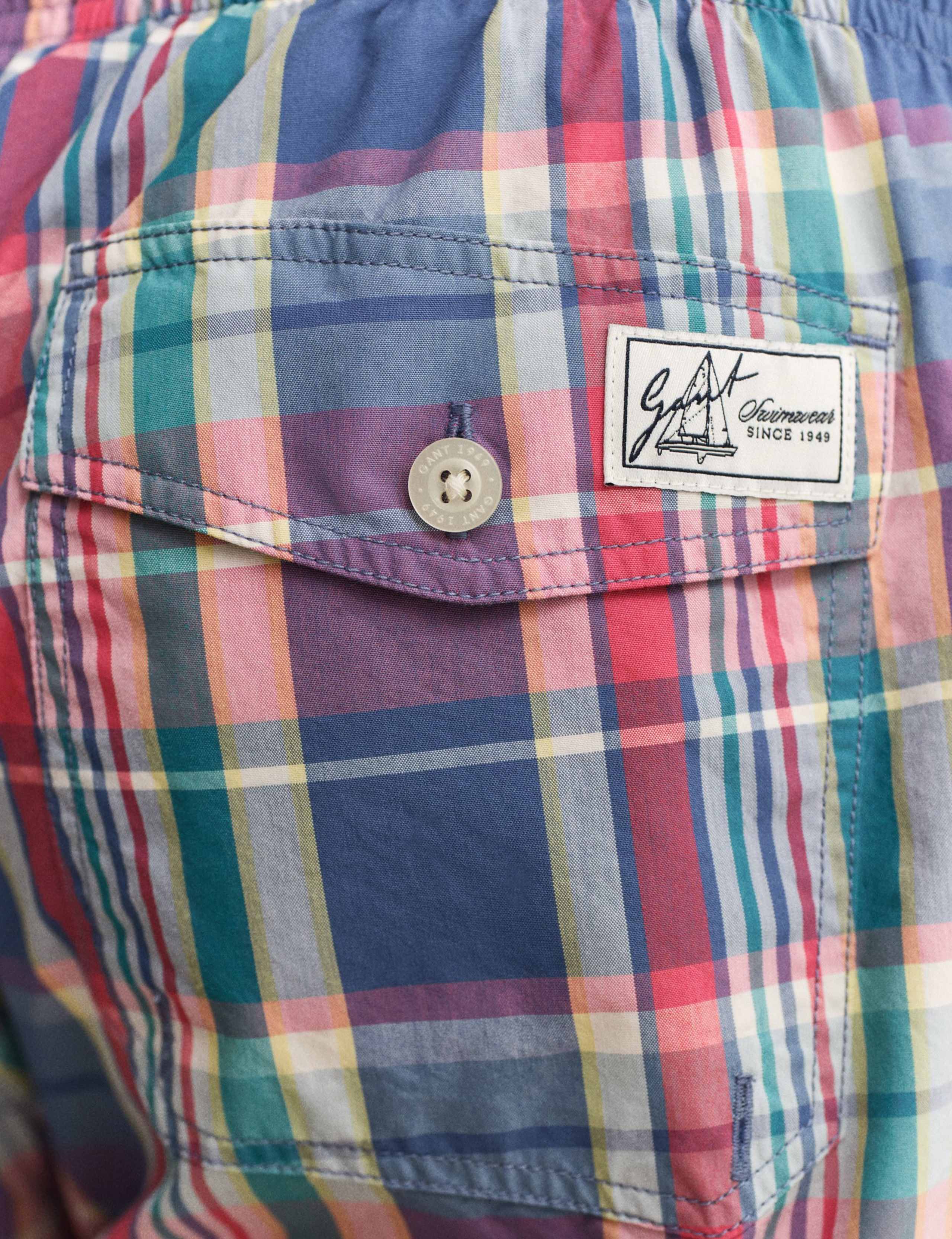 Cotton Blend Check Swim Shorts 5 of 5