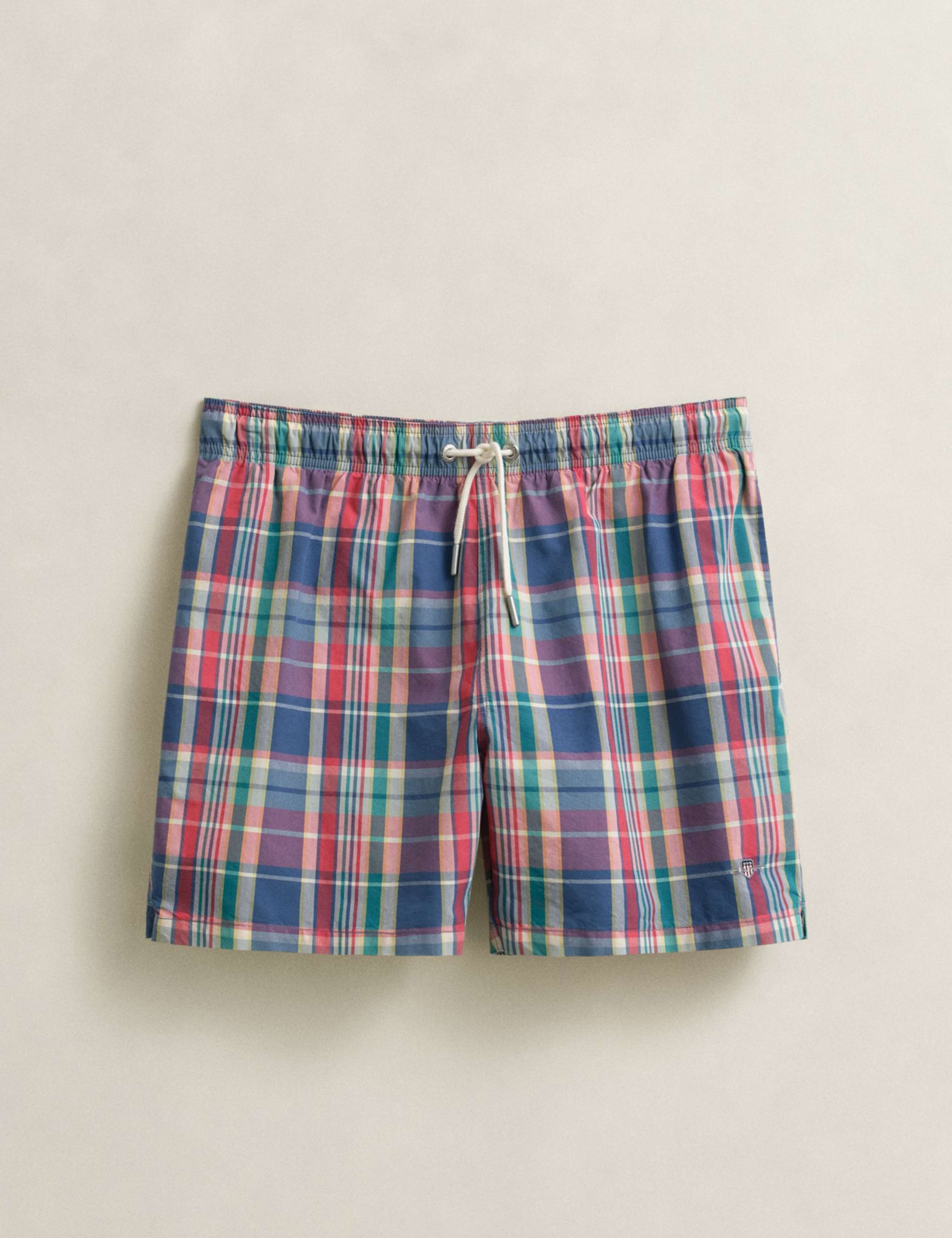Cotton Blend Check Swim Shorts 2 of 5
