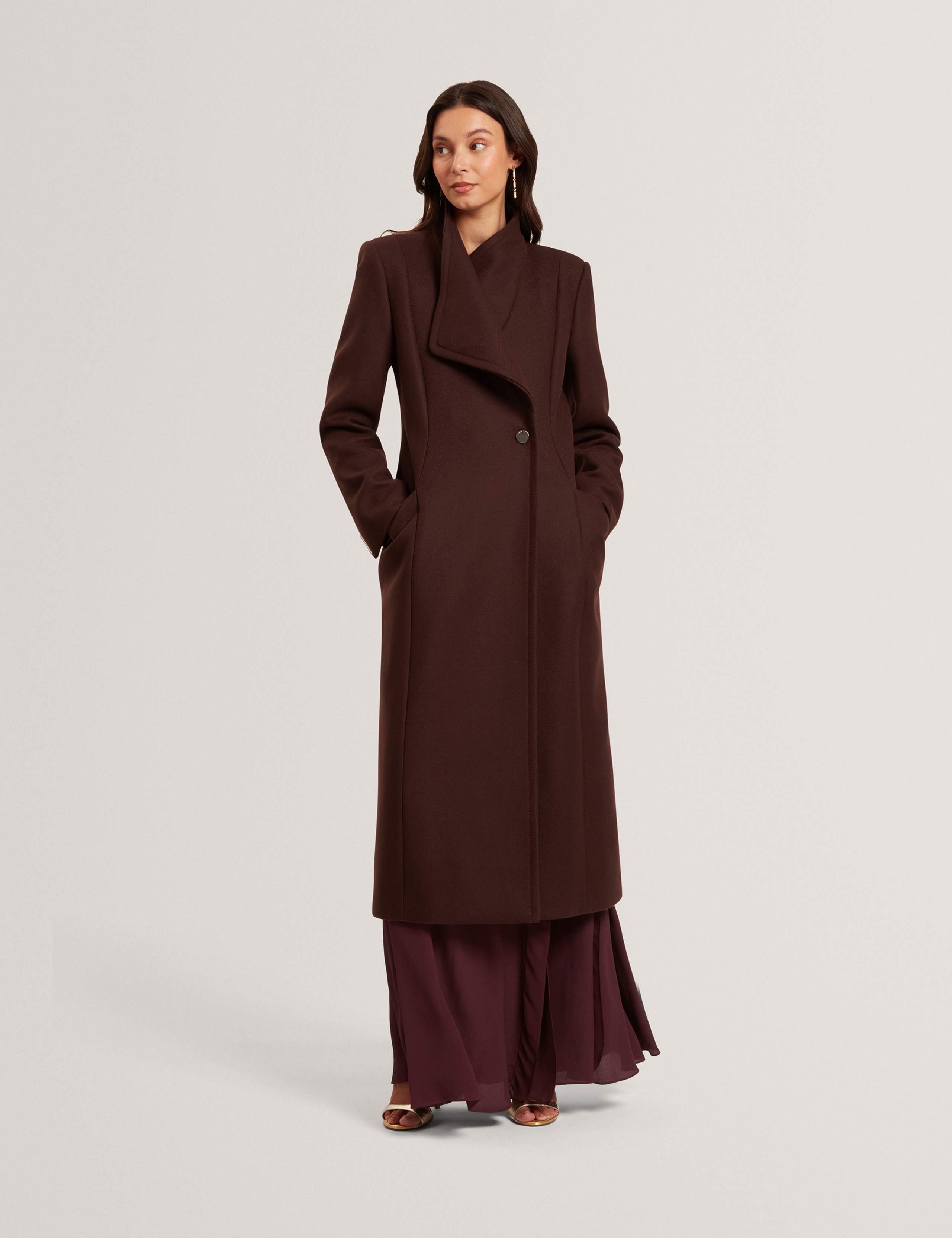 Wool Rich Longline Wrap Coat 1 of 4