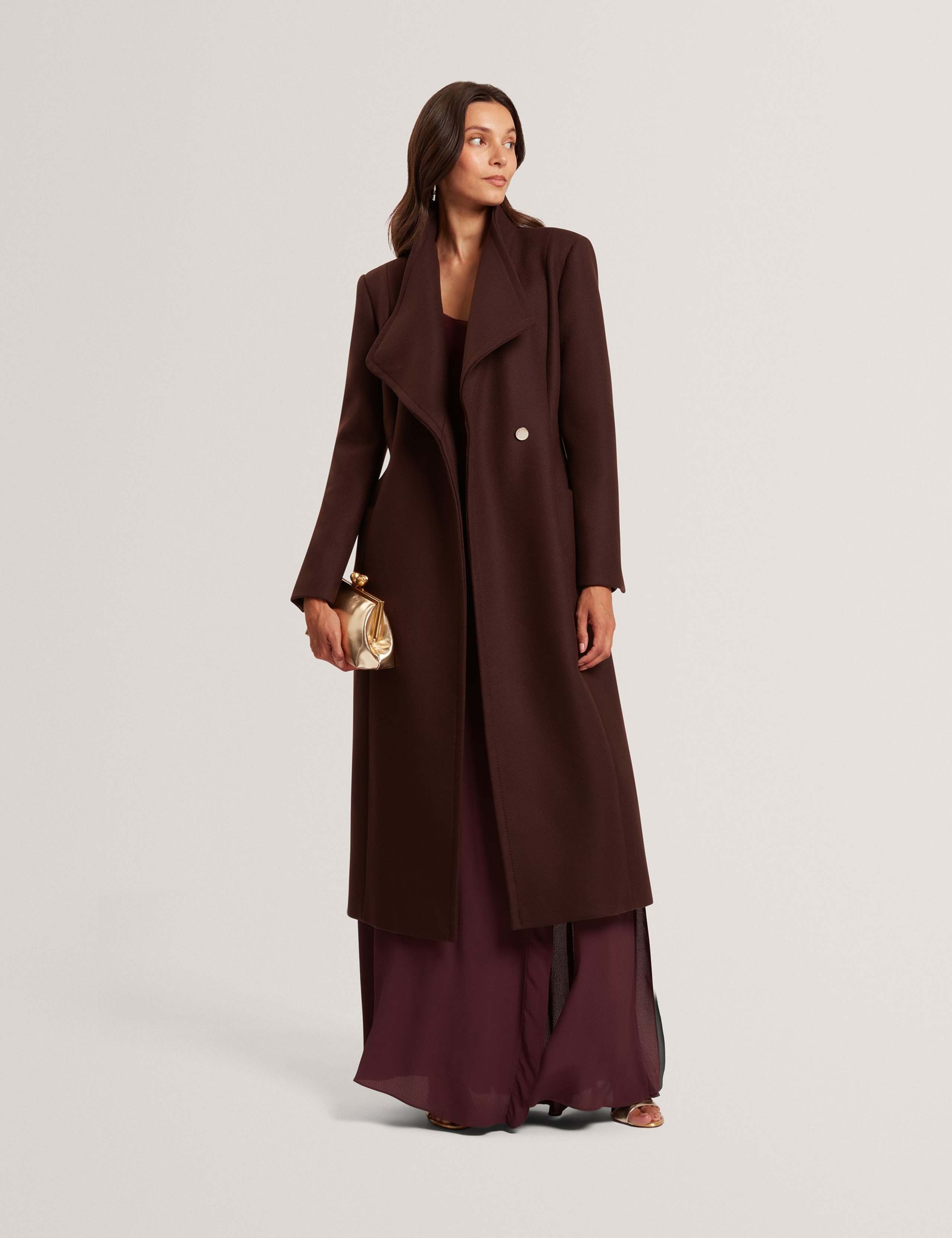 Wool Rich Longline Wrap Coat 2 of 4