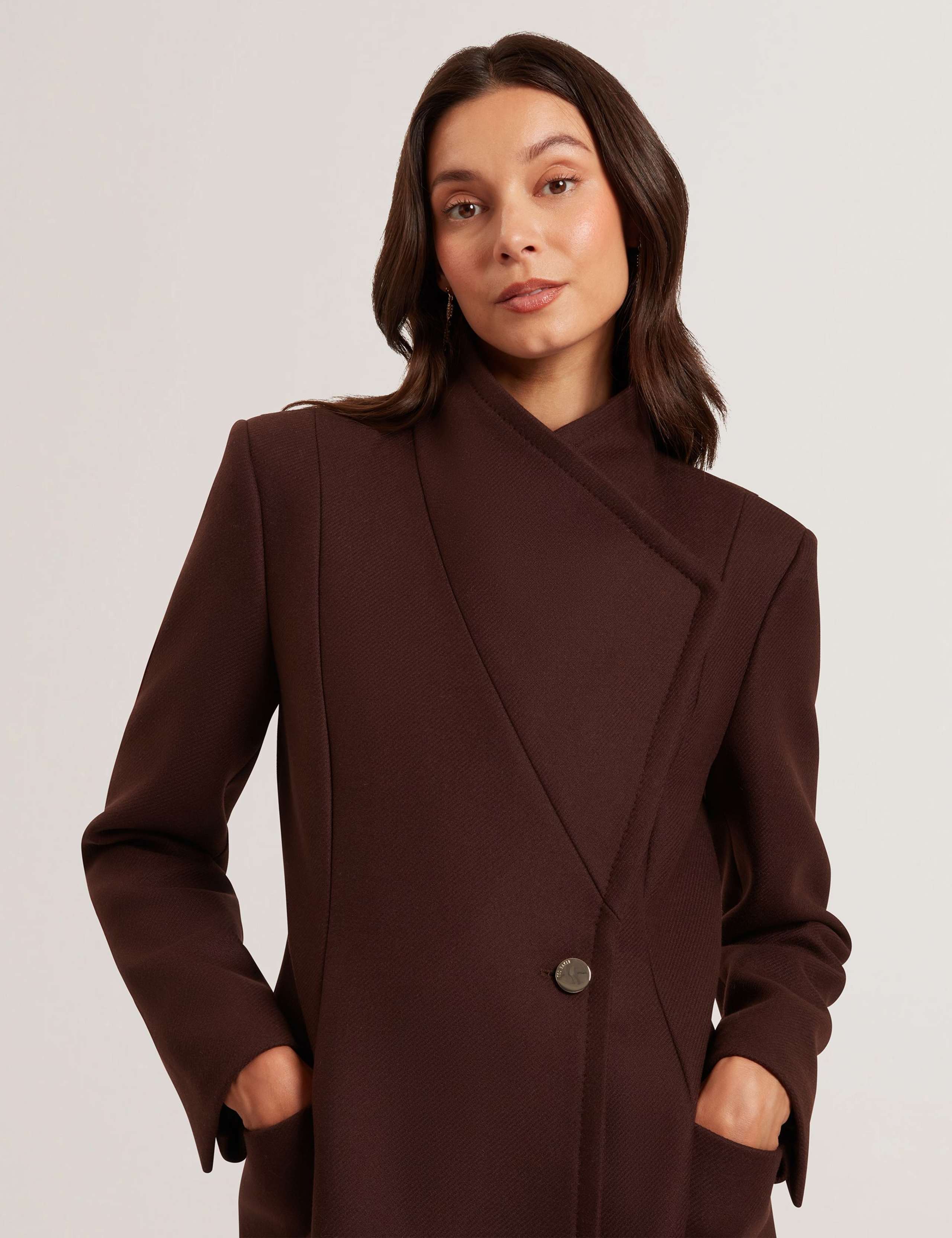 Wool Rich Longline Wrap Coat 3 of 4