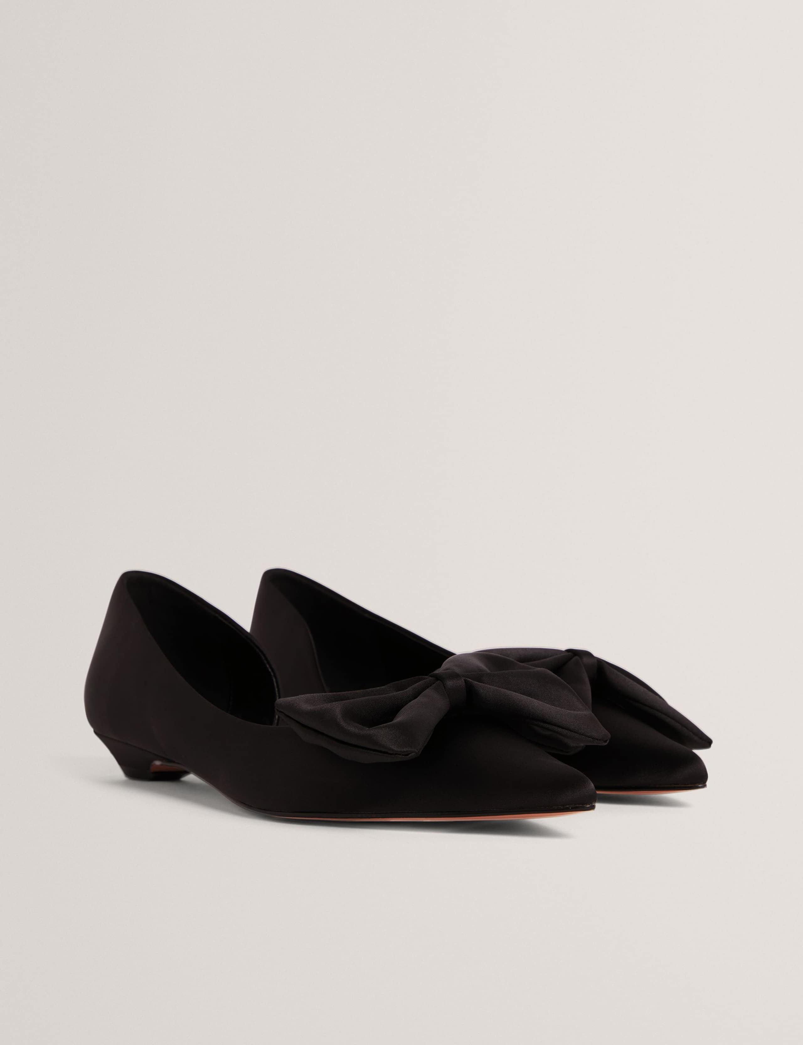 Satin Bow Detail Ballet Pumps 1 of 4