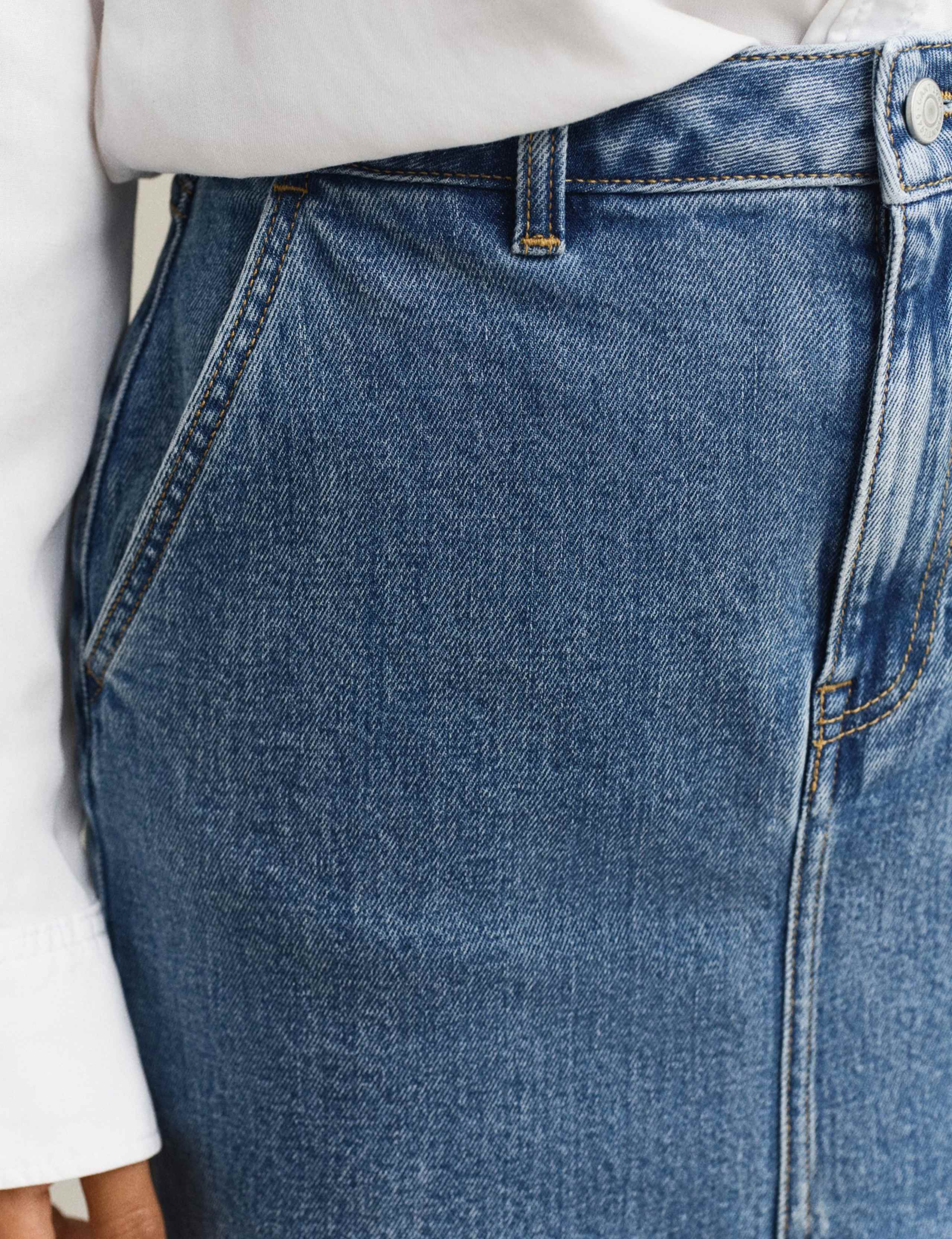 Denim Midi Pencil Skirt 5 of 6