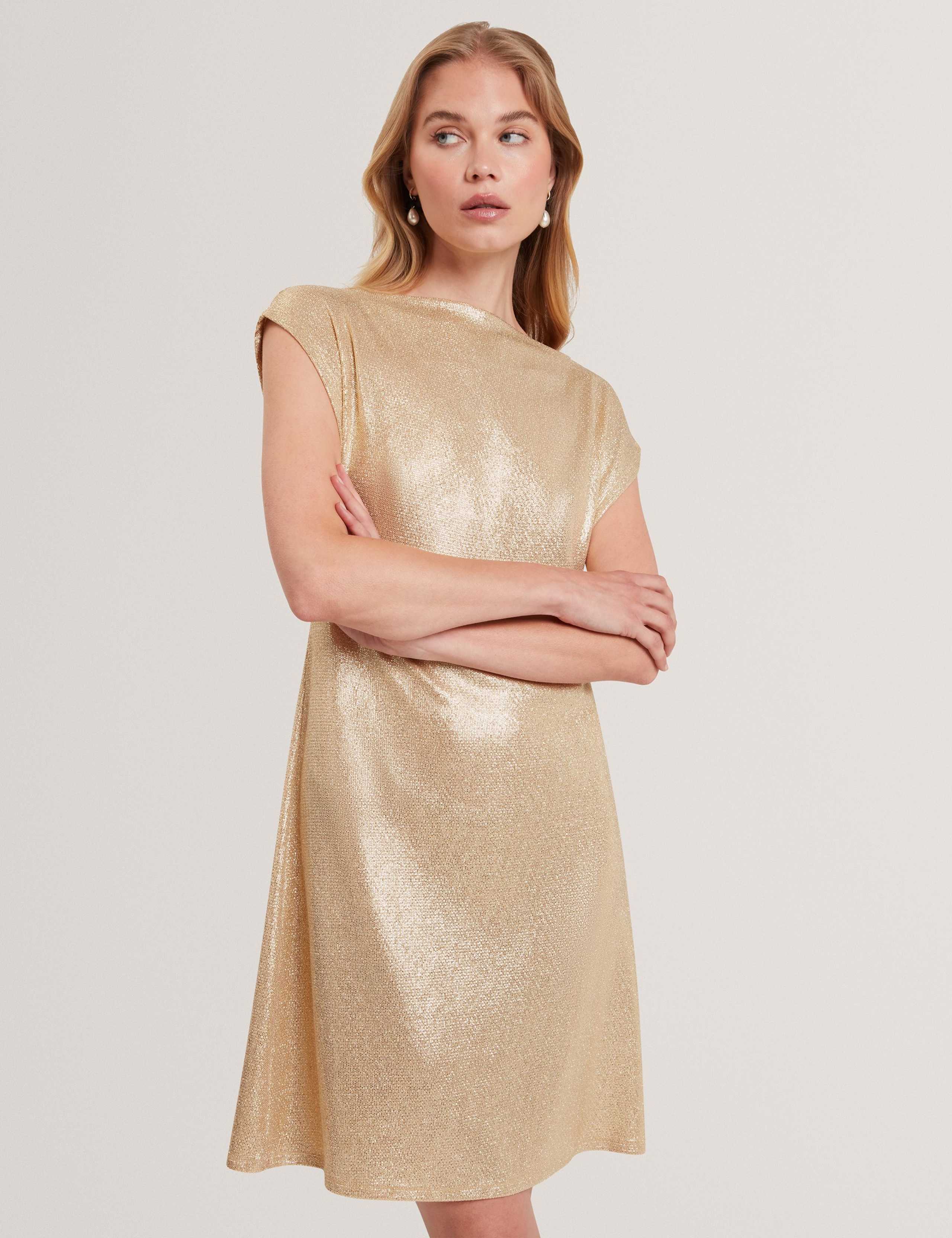 Metallic Jersey Mini Dress 2 of 4