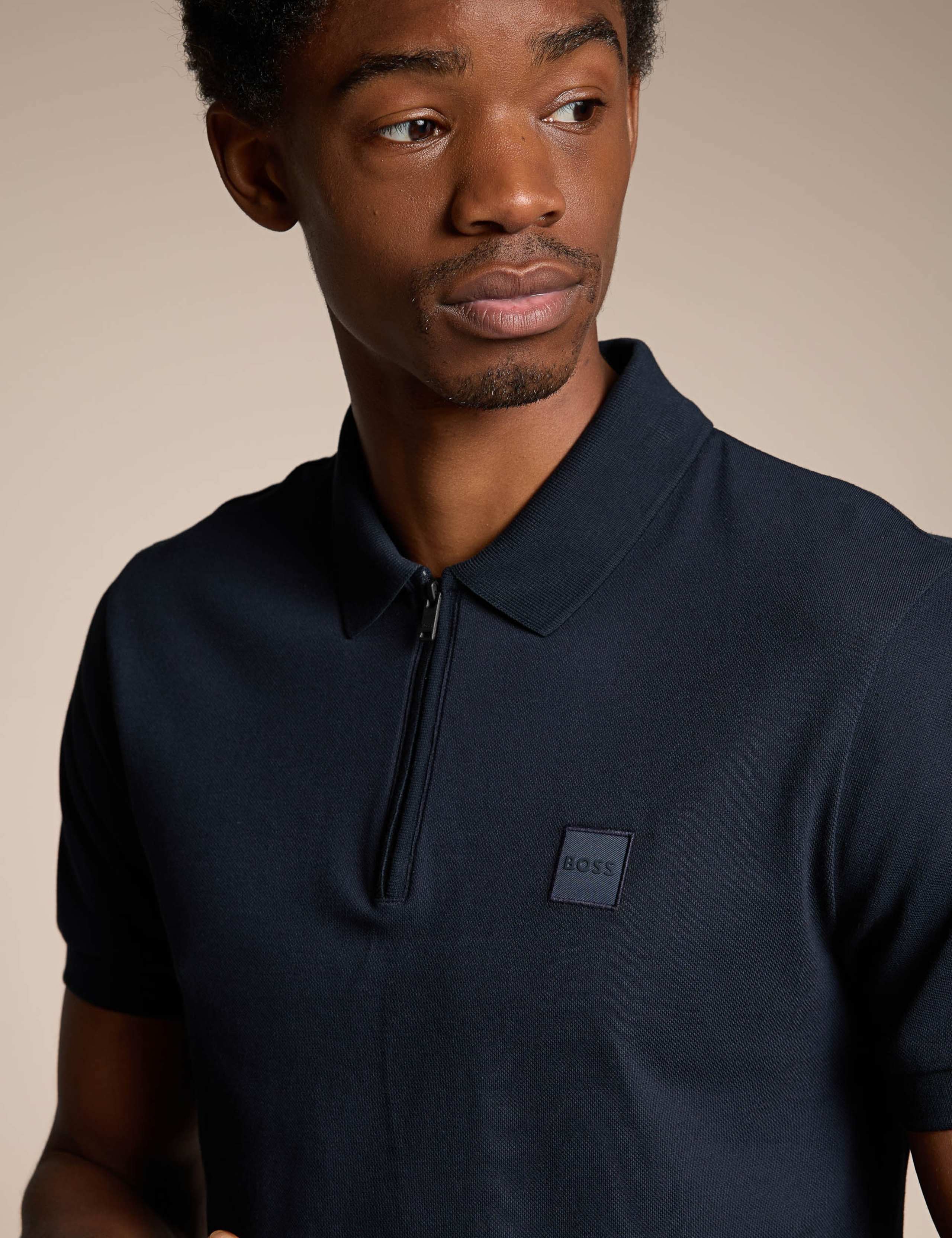 Slim Fit Cotton Rich Zip Polo Shirt 2 of 4
