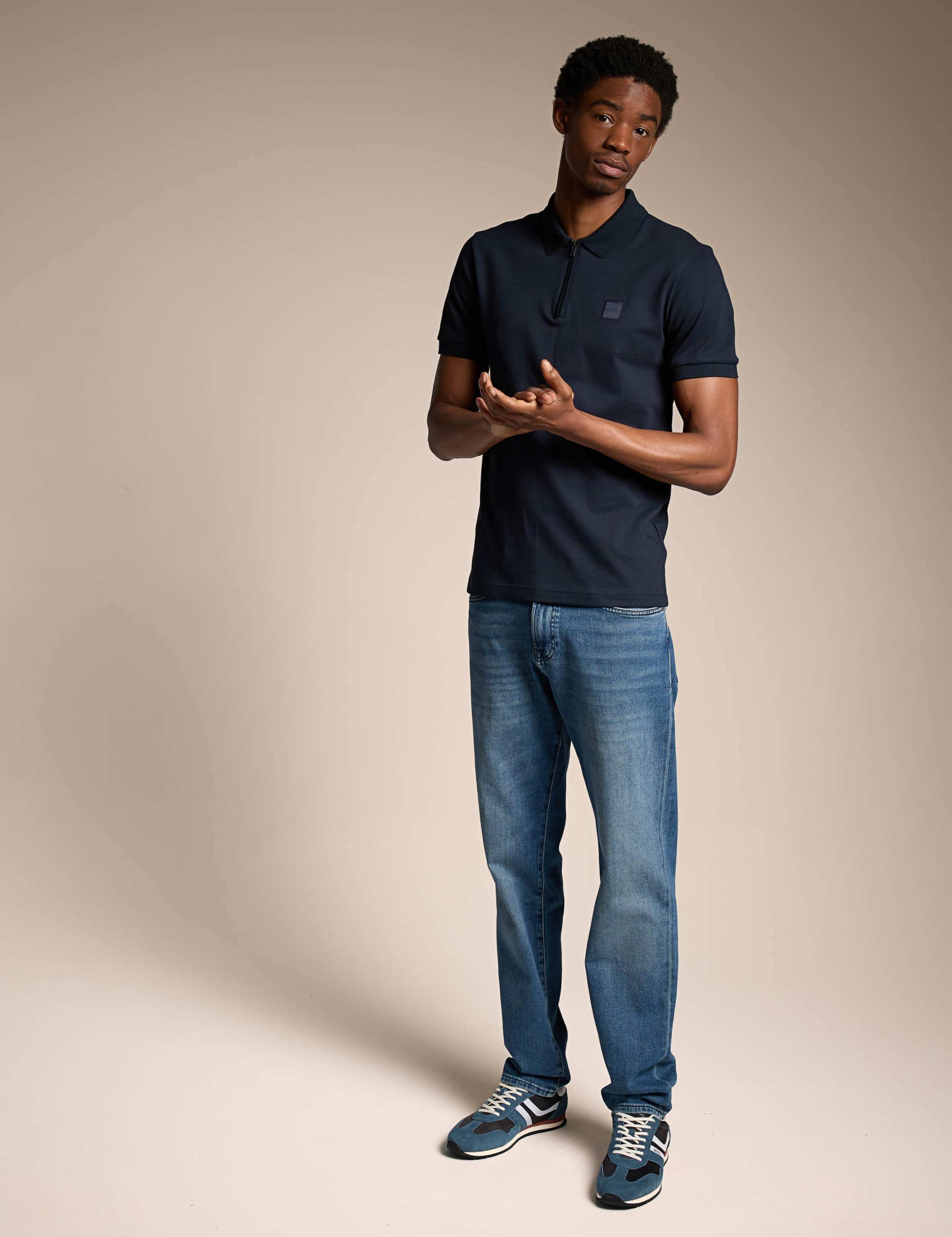 Slim Fit Cotton Rich Zip Polo Shirt 4 of 4