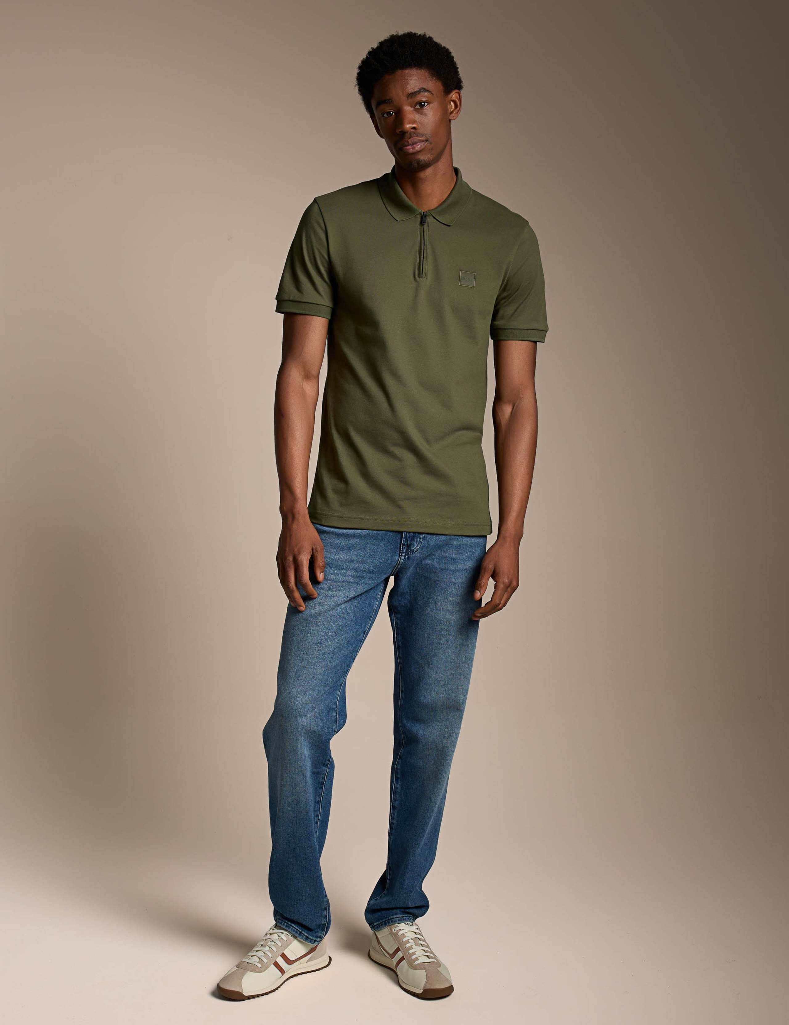 Slim Fit Cotton Rich Zip Polo Shirt 2 of 4