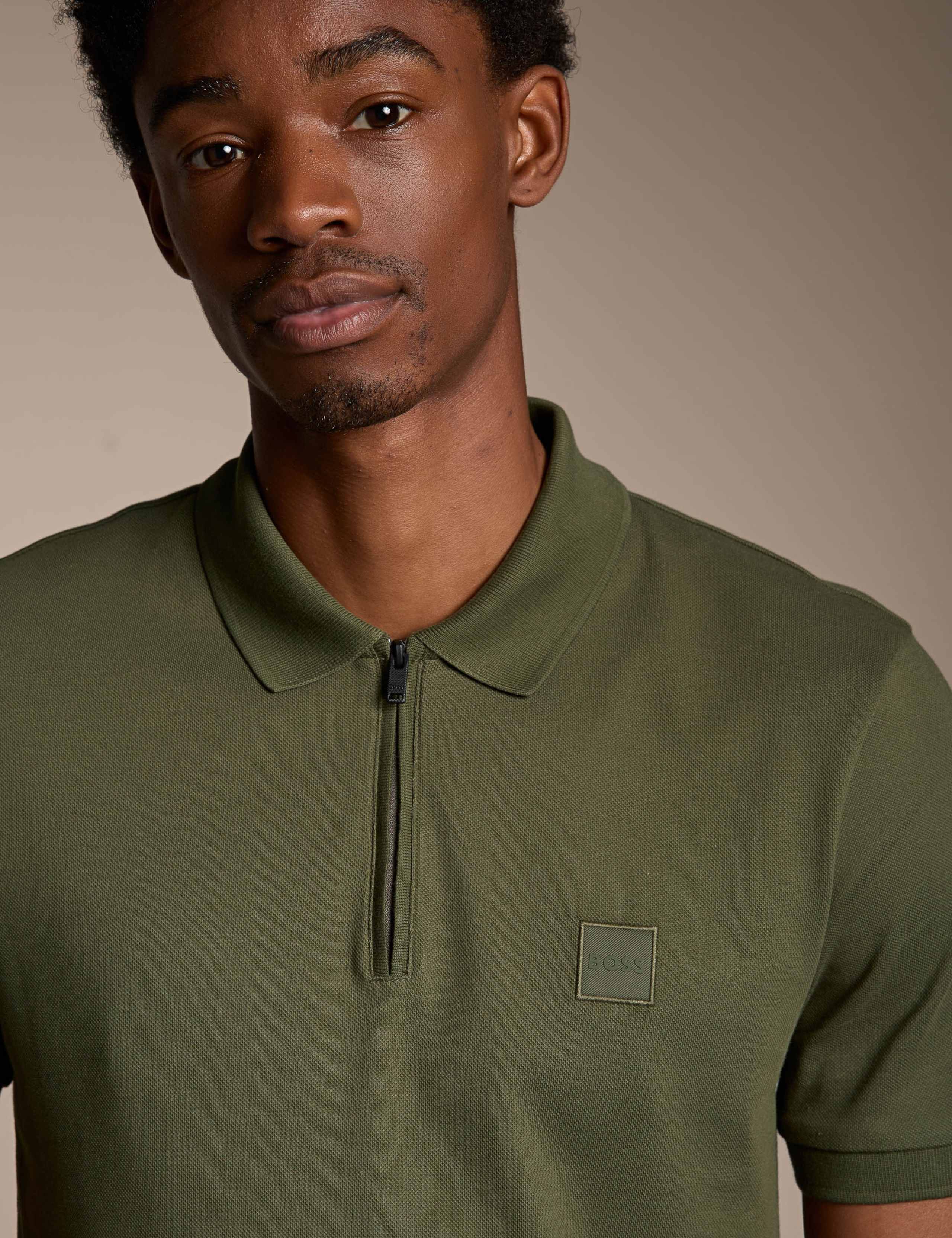 Slim Fit Cotton Rich Zip Polo Shirt 3 of 4