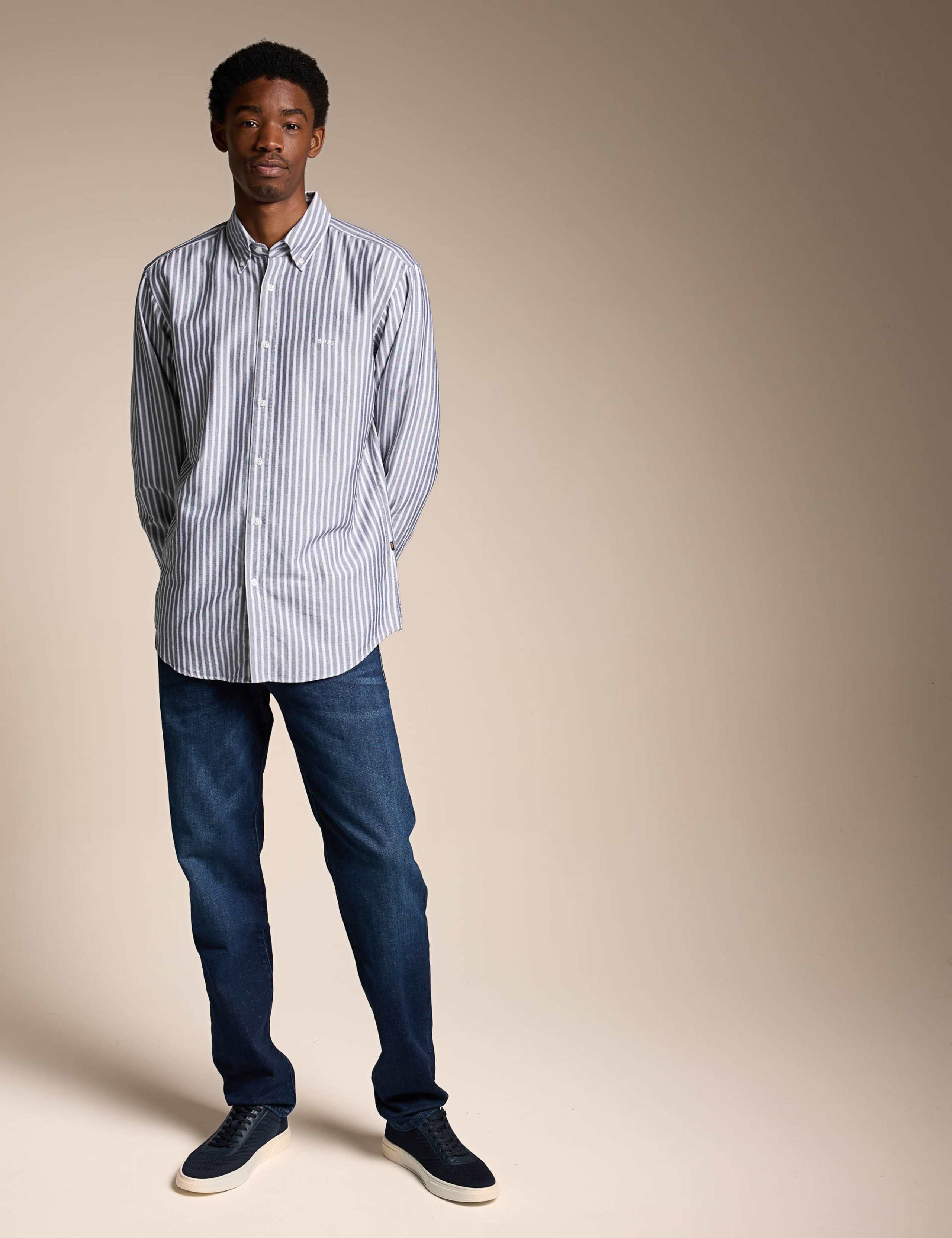 Regular Fit Cotton Blend Striped Shirt 2 of 4