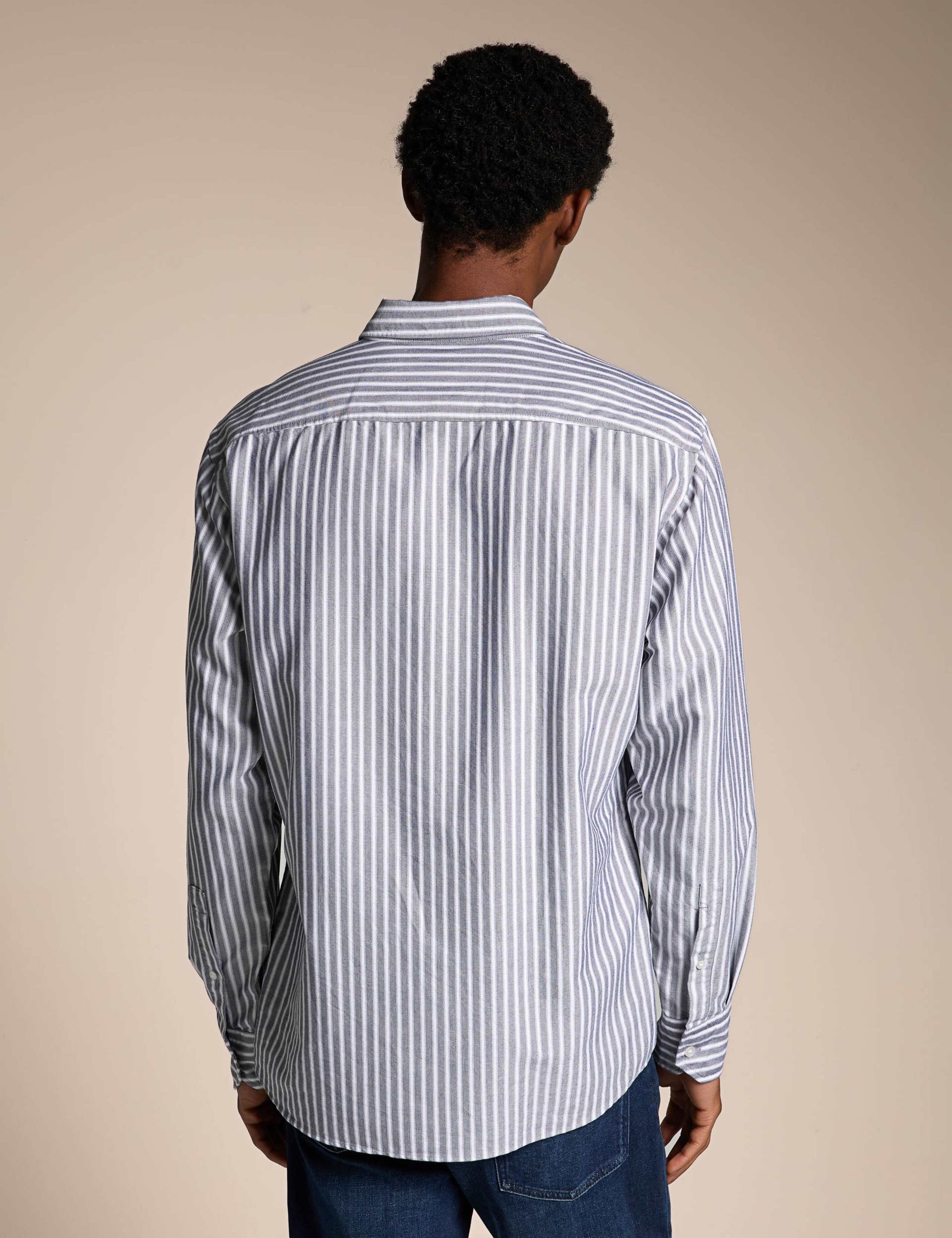 Regular Fit Cotton Blend Striped Shirt 3 of 4