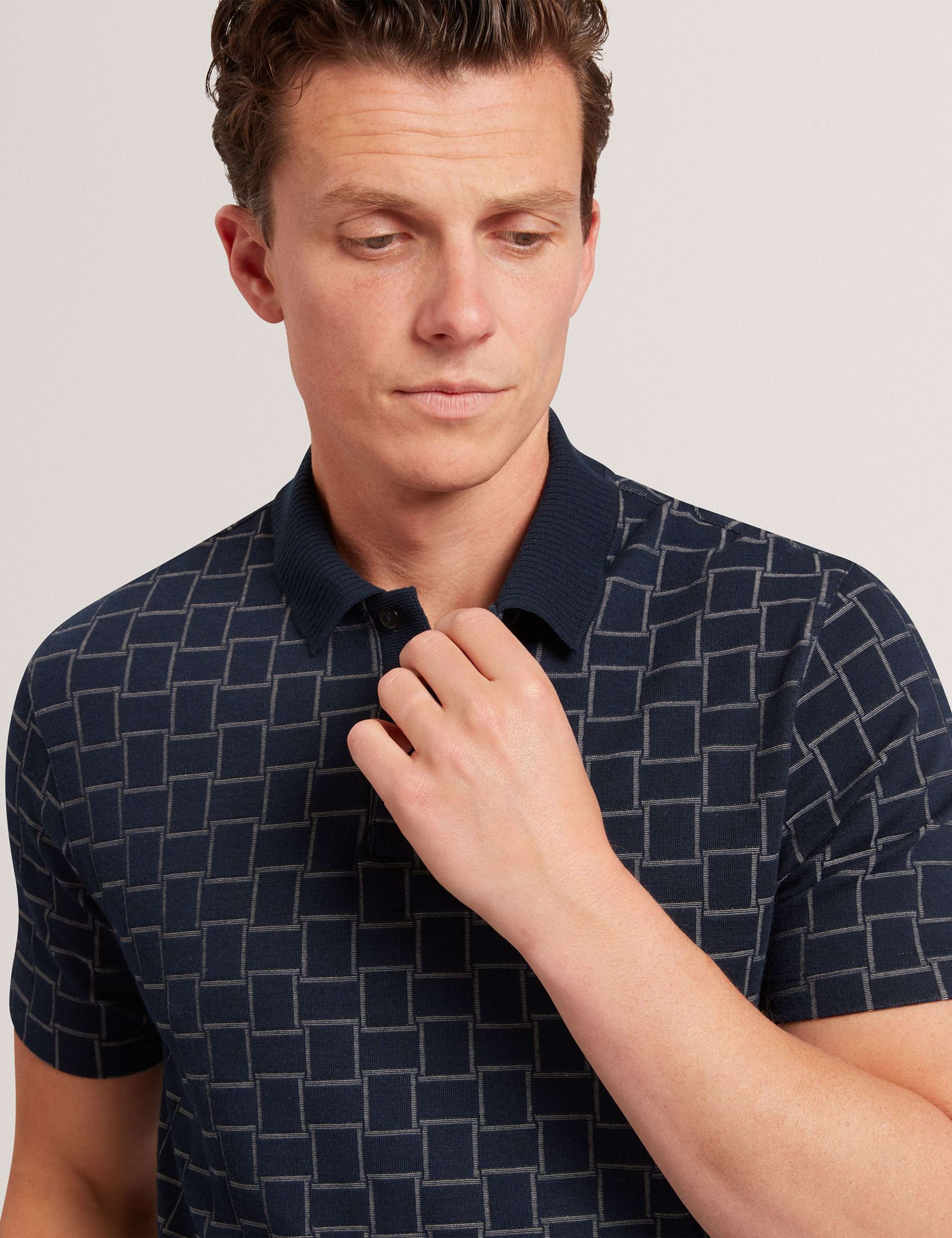 Geometric Jacquard Polo Shirt 3 of 4