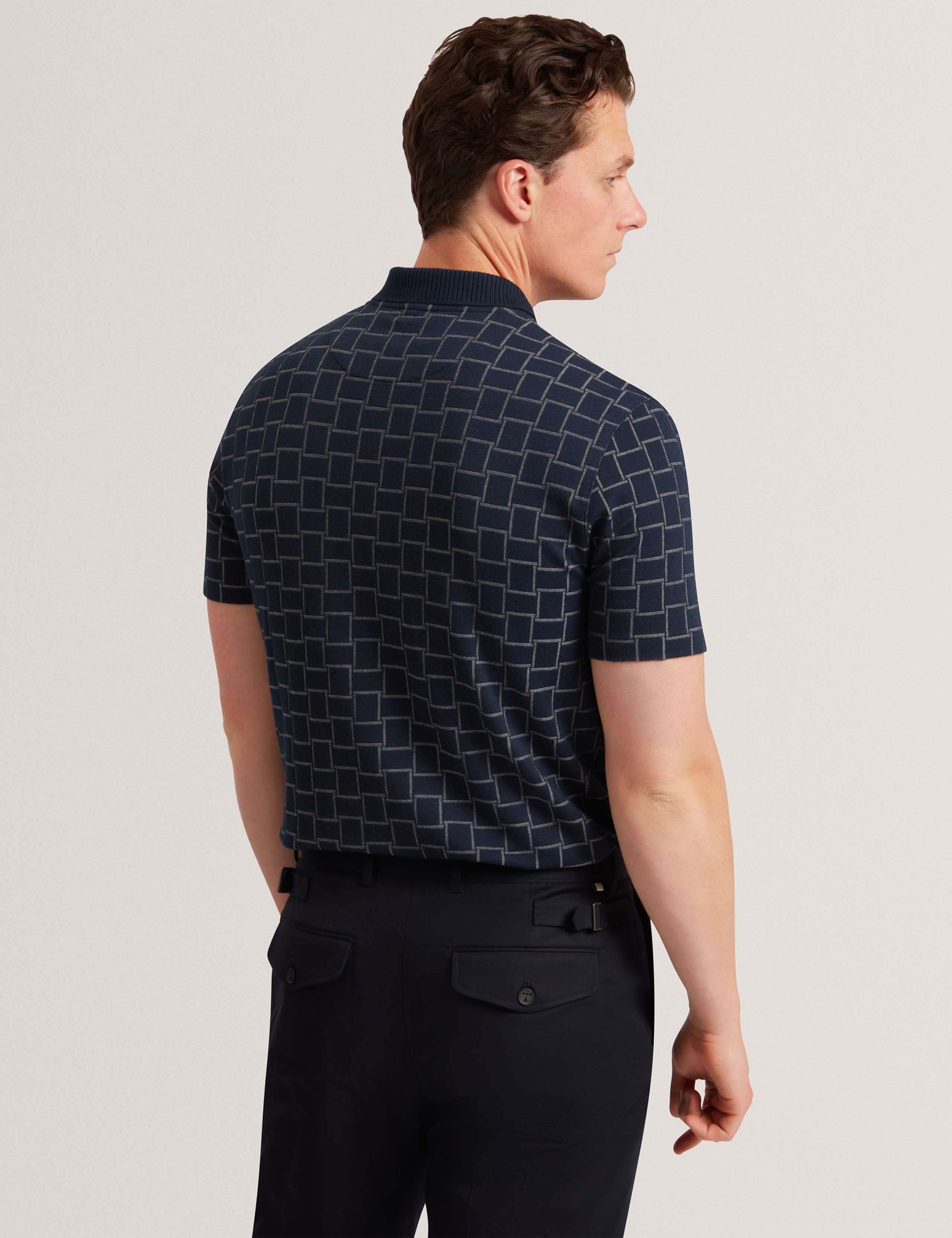 Geometric Jacquard Polo Shirt 4 of 4