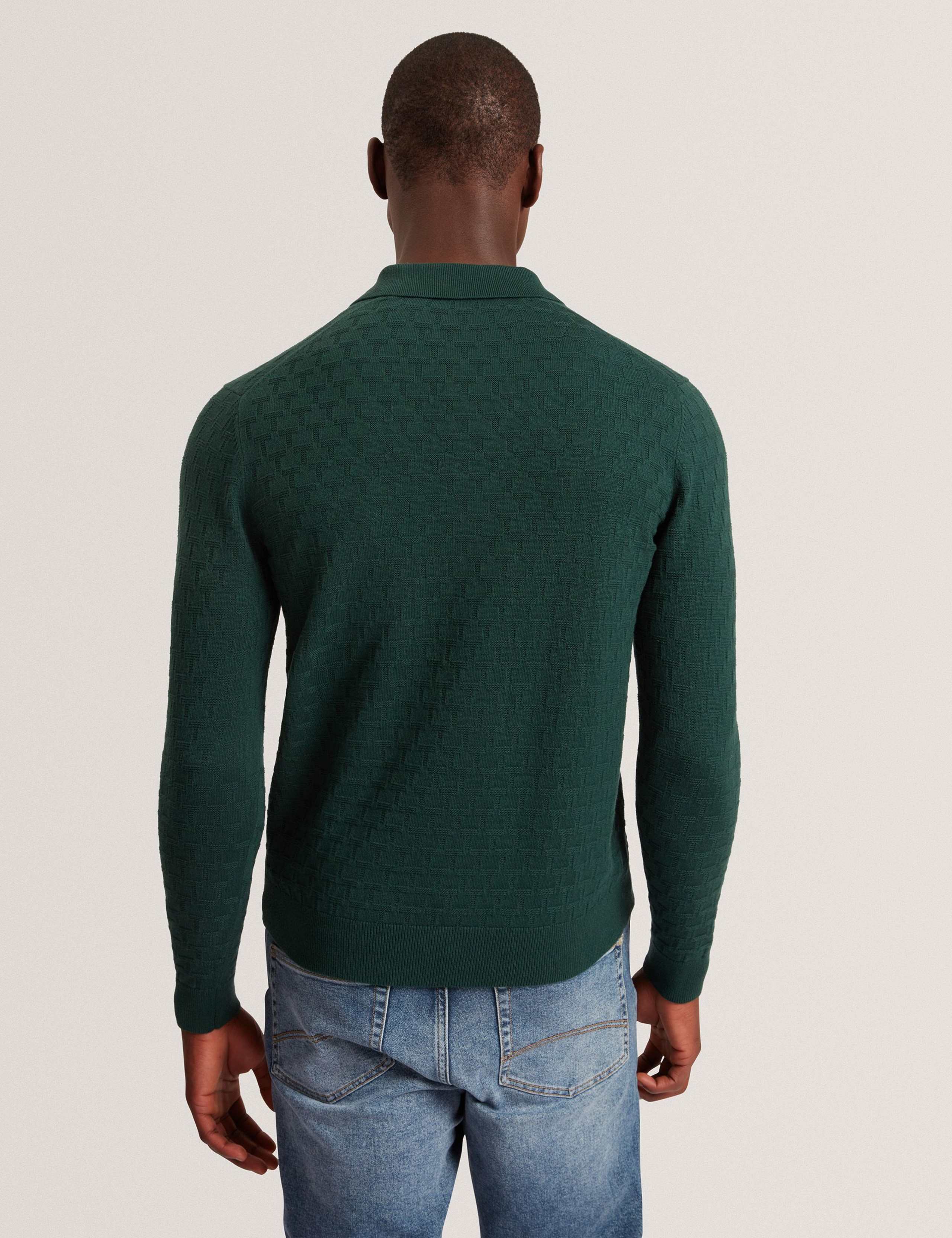 Cotton Rich Geometric Knitted Polo Shirt 6 of 6