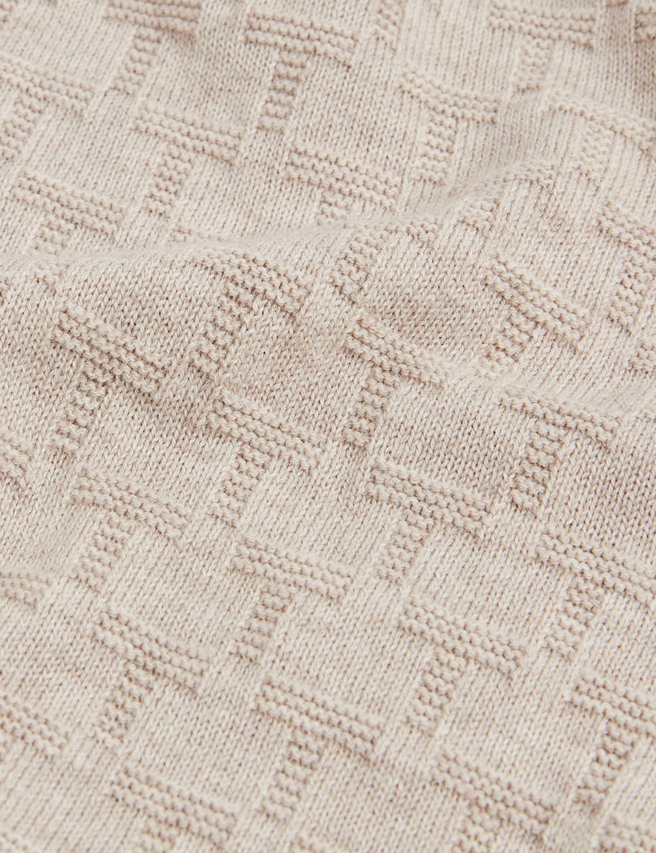 Cotton Rich Geometric Knitted Polo Shirt 4 of 6